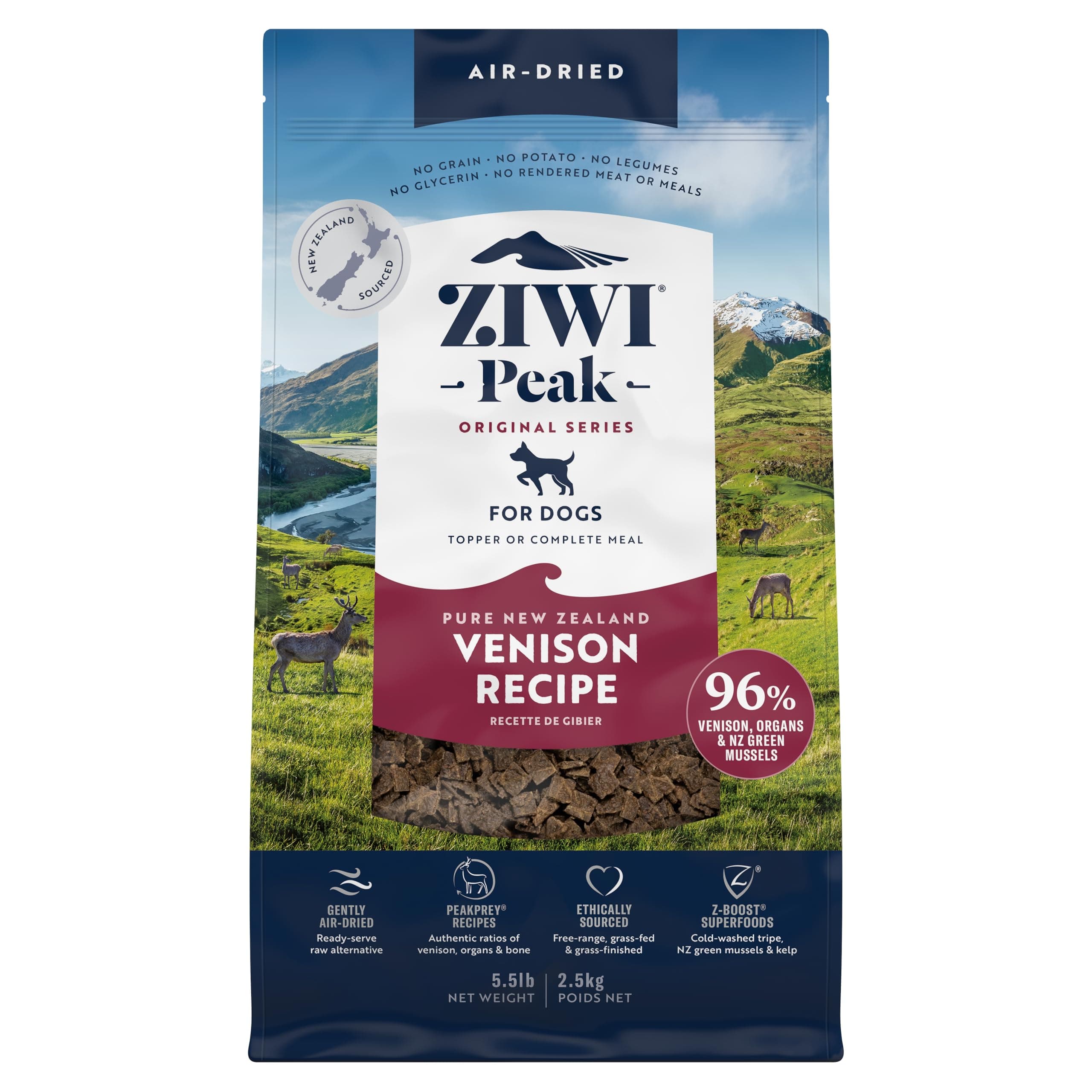 Peak Air Dried Venison Dry Dog Food - 2.5KG