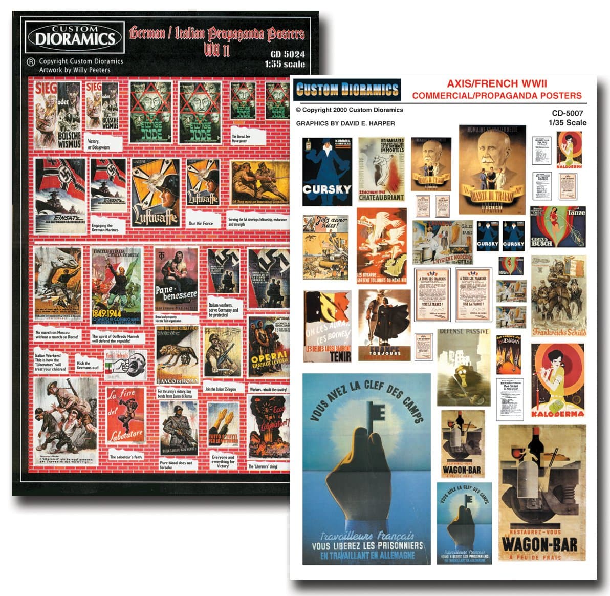 Custom Dioramics USA German/Italian/Axis/French Posters