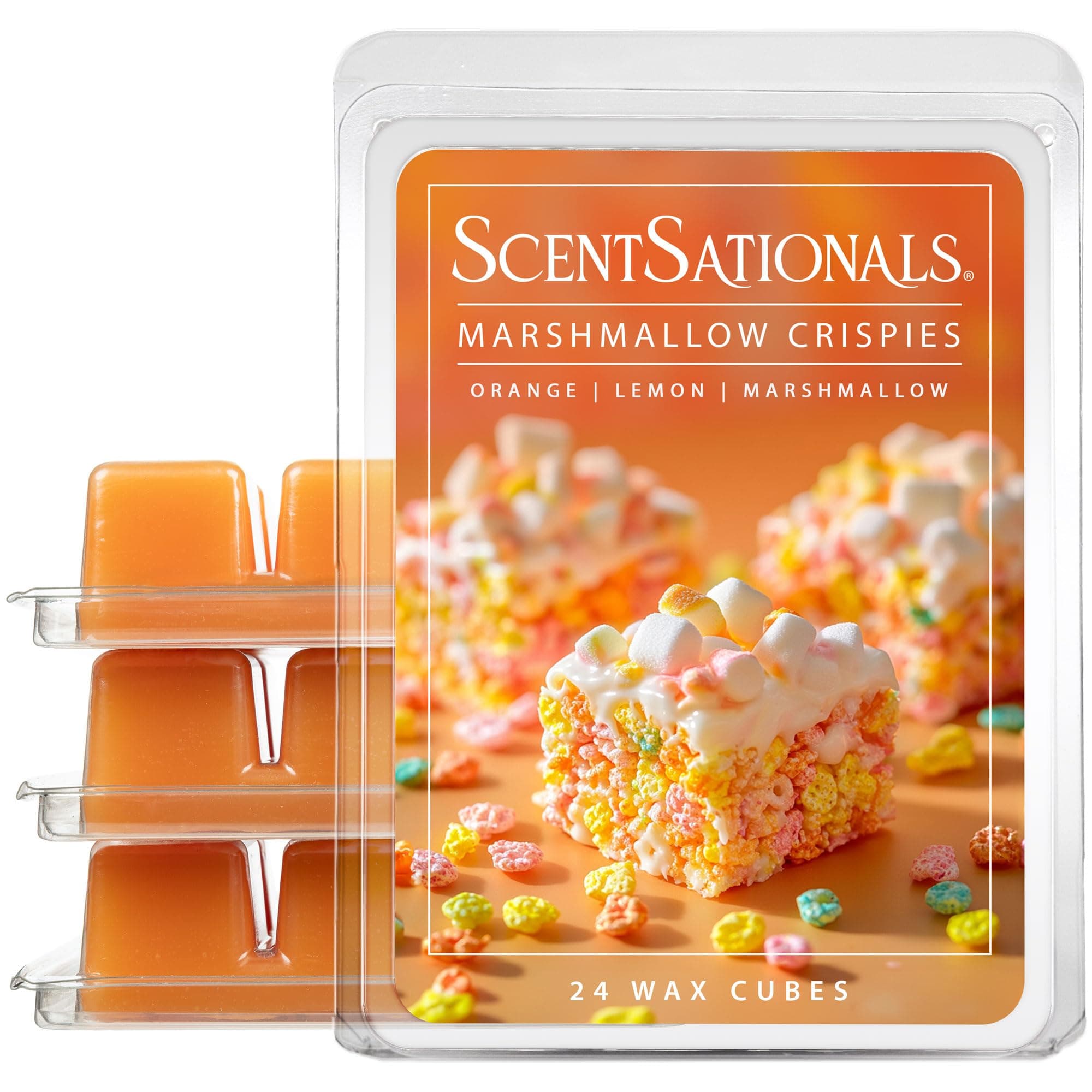 Scentsationals Scented Wax Fragrance Melts - Marshmallow Crispies - Wax Cubes Pack, Home Warmer Tart, Electric Wickless Candle Bar Air Freshener, Spa Aroma Decor Gift - 2.5 oz (4-Pack)