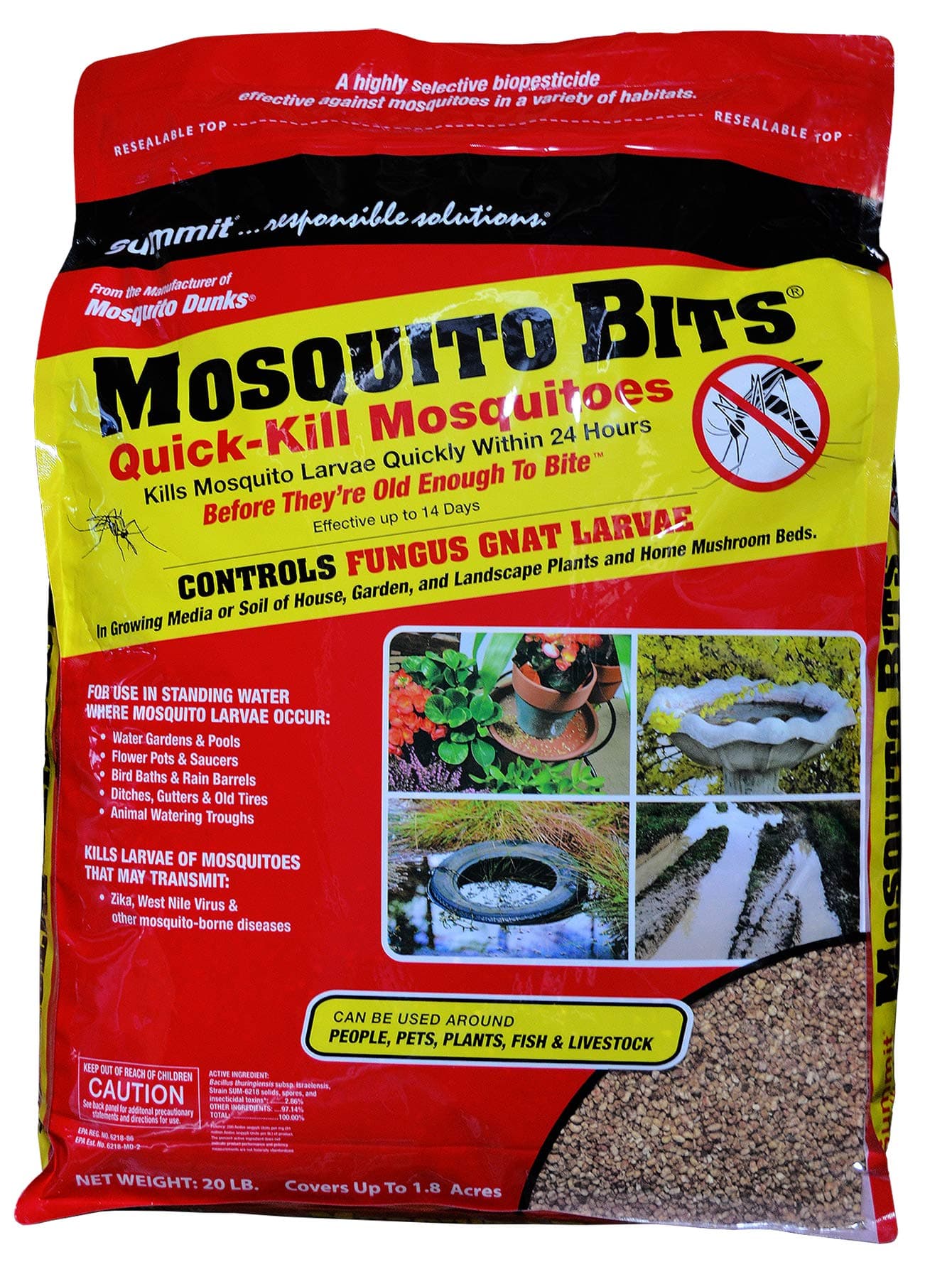 Mosquito Bits, 20 lb, Quick-Kill Biological Control for mosquitos and fungus gnats