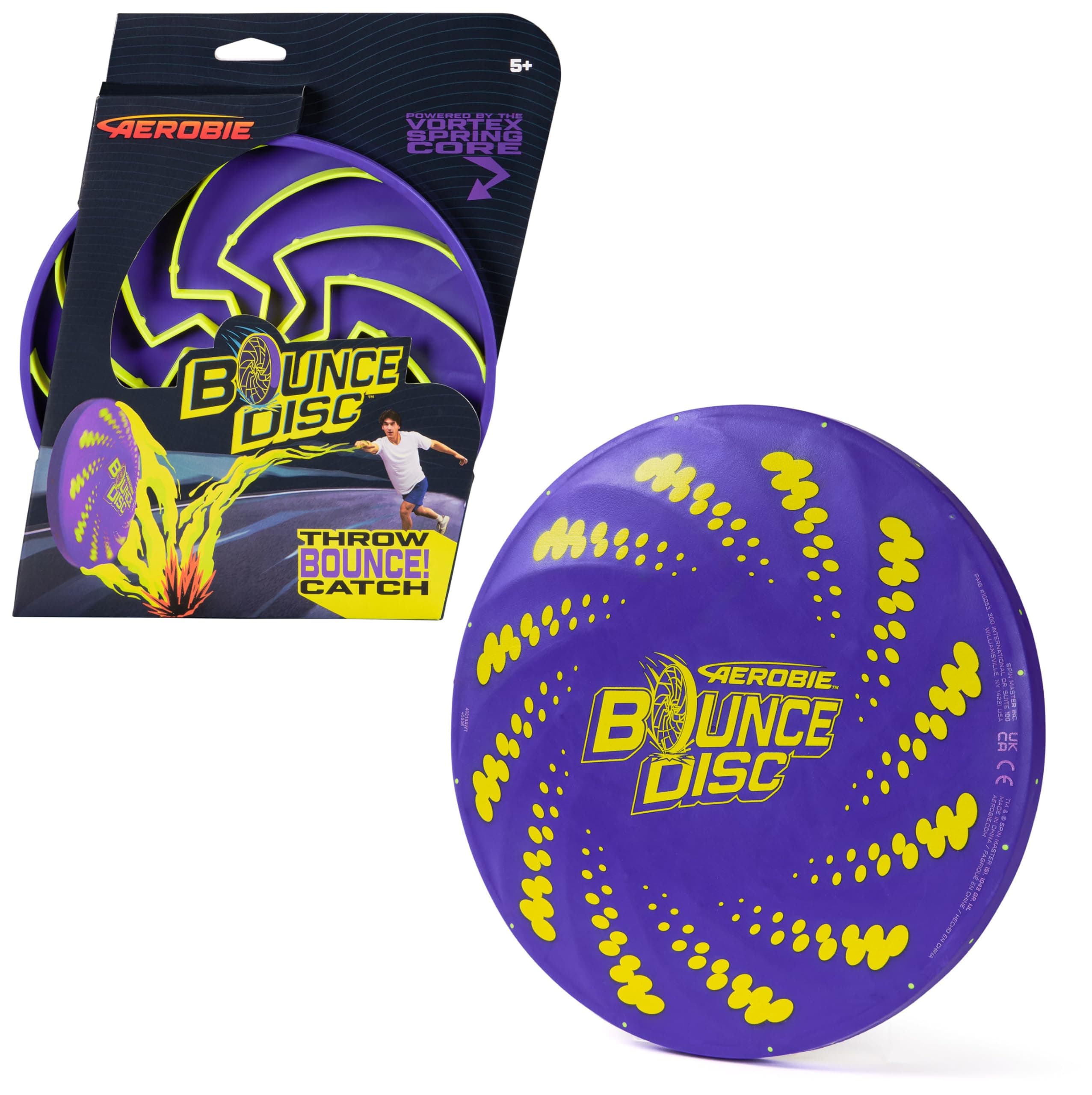 Aerobie Bounce Disc, Throwing Disc Toy for Kids, Backyard Toys & Outdoor Games for Adults & Family, Ages 5 & Up