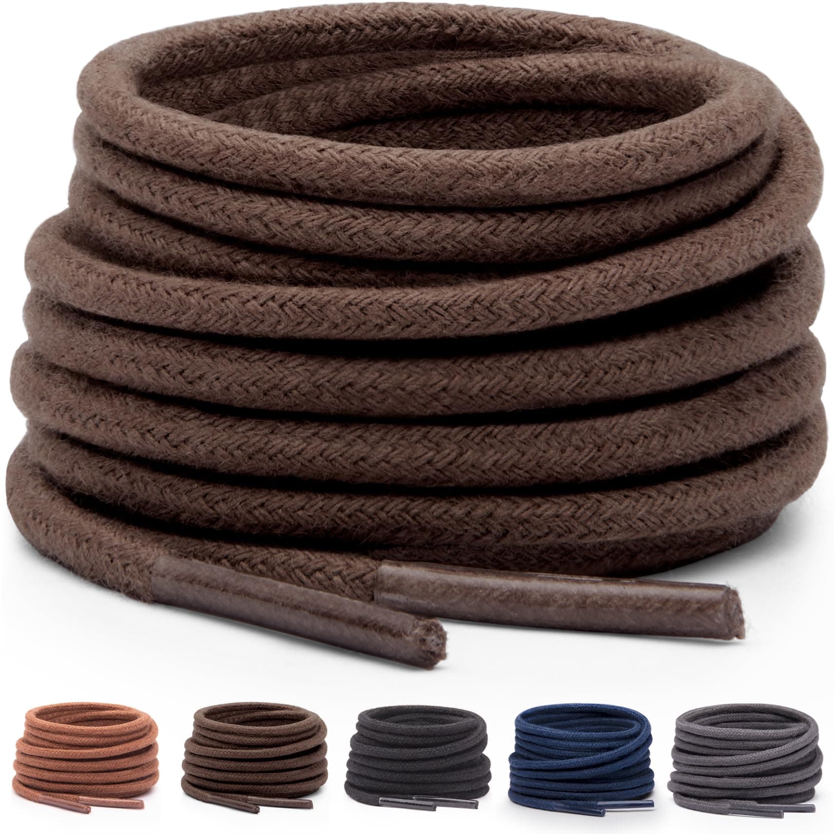Miscly Shoe Laces for Dress Shoes - Round Oxford Shoelaces for Men - Multiple Lengths and Colors Available