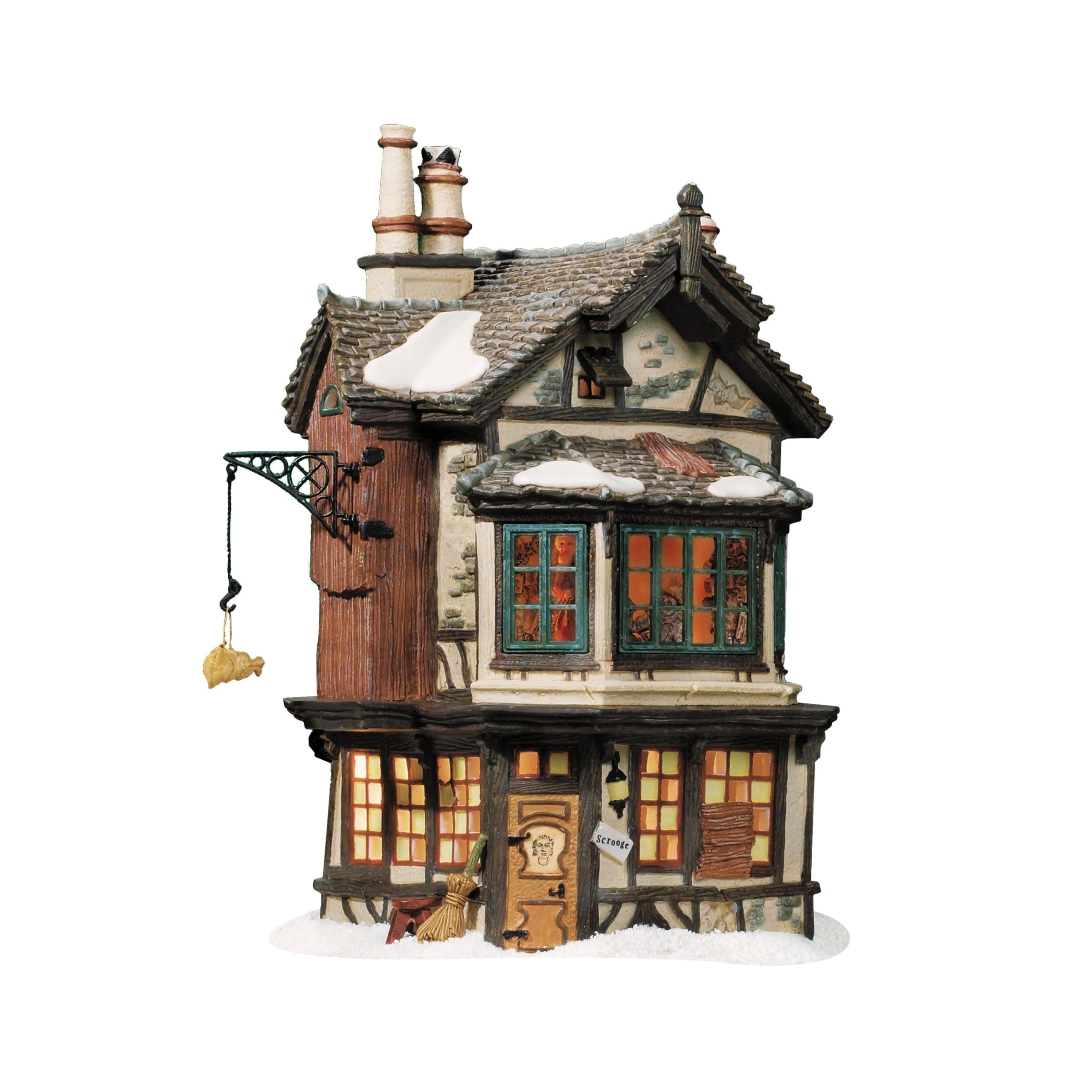 Department 56 Dickens' a Christmas Carol Village Ebenezer Scrooge's House Lit Building, 8.25 Inch, Multicolor