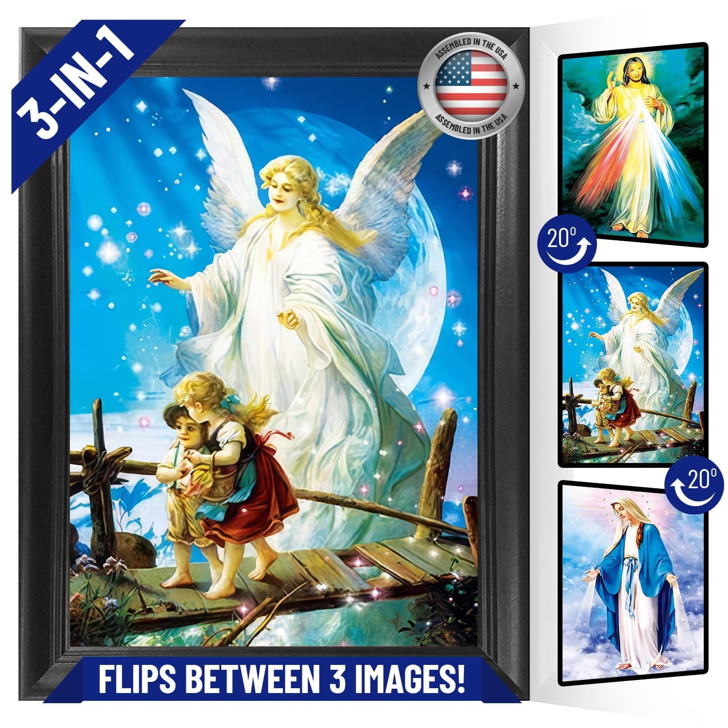 Jesus Christ | Religious Lenticular 3D Poster Wall Art Decor Framed Print | 14.5 x18.5 inches | Lenticular Posters & Pictures | Photo Gifts for Guys & Girls Bedroom