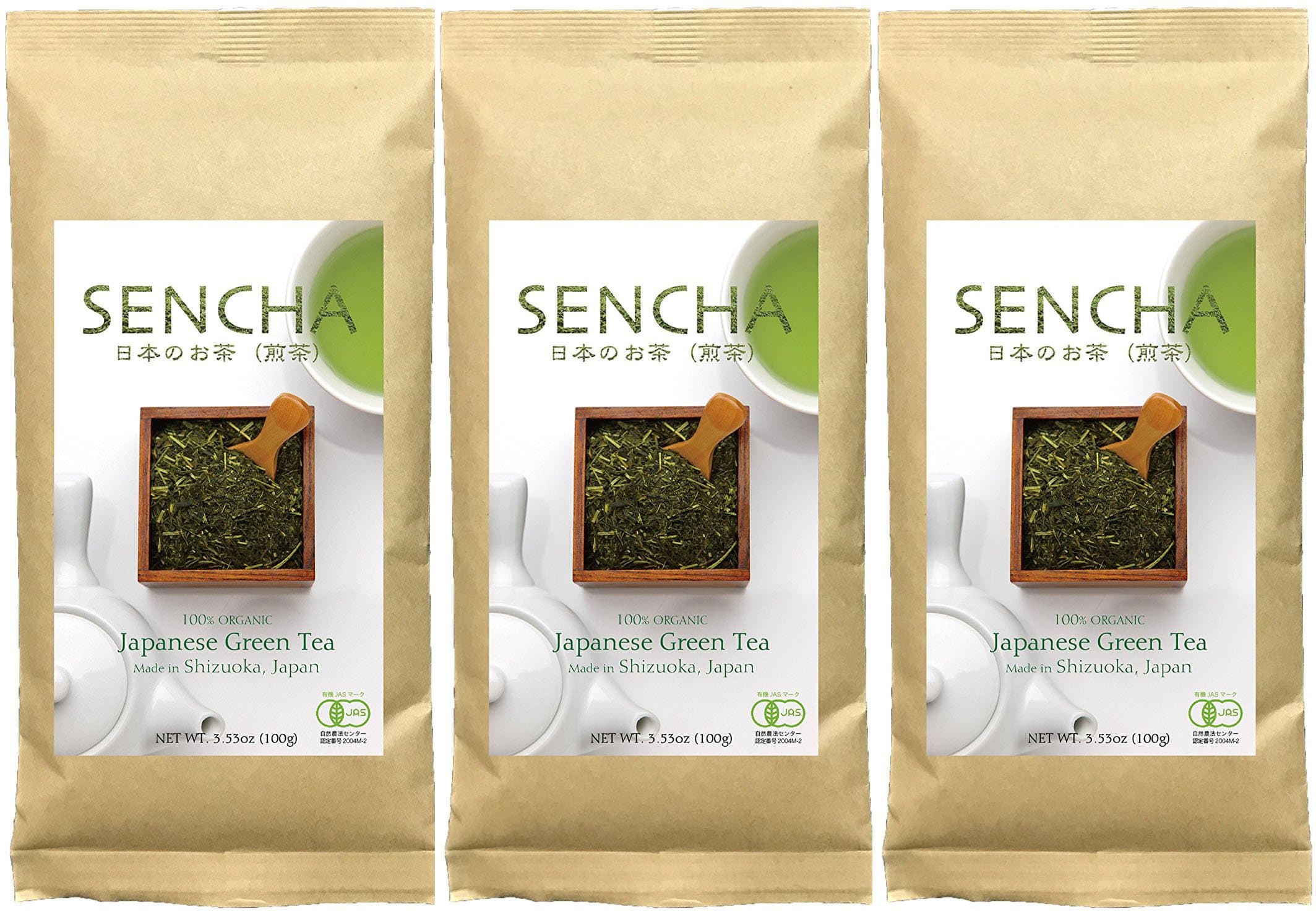 Zen no Ocha Japanese Green Tea Sencha Organic tea loose leaf 3.53oz 100g (Made in Japan) 3sets