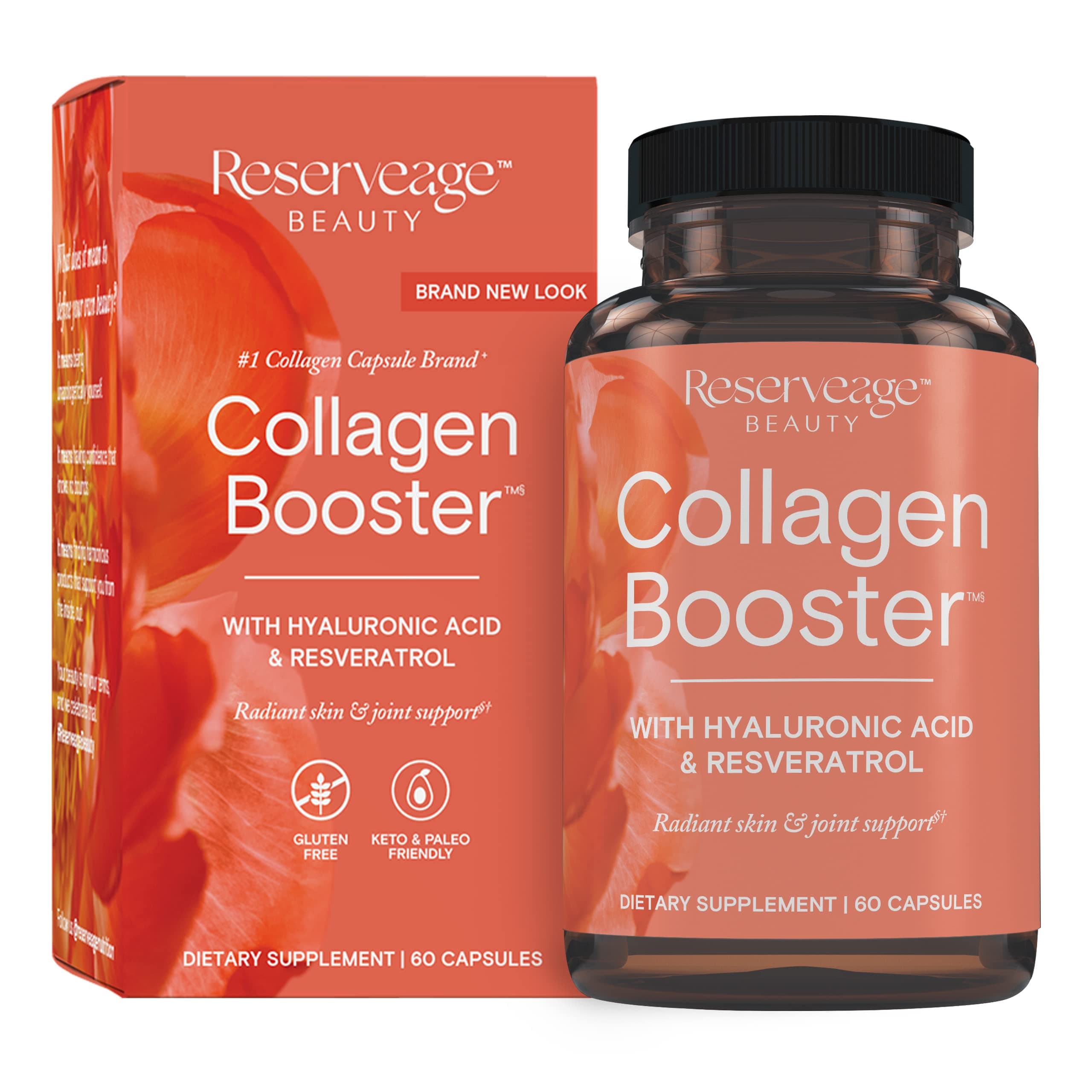 Reserveage Beauty Collagen Booster - Supplement for Skincare & Joint Health - Supports Healthy Collagen Production for Women - 60 Capsules (30 Servings)