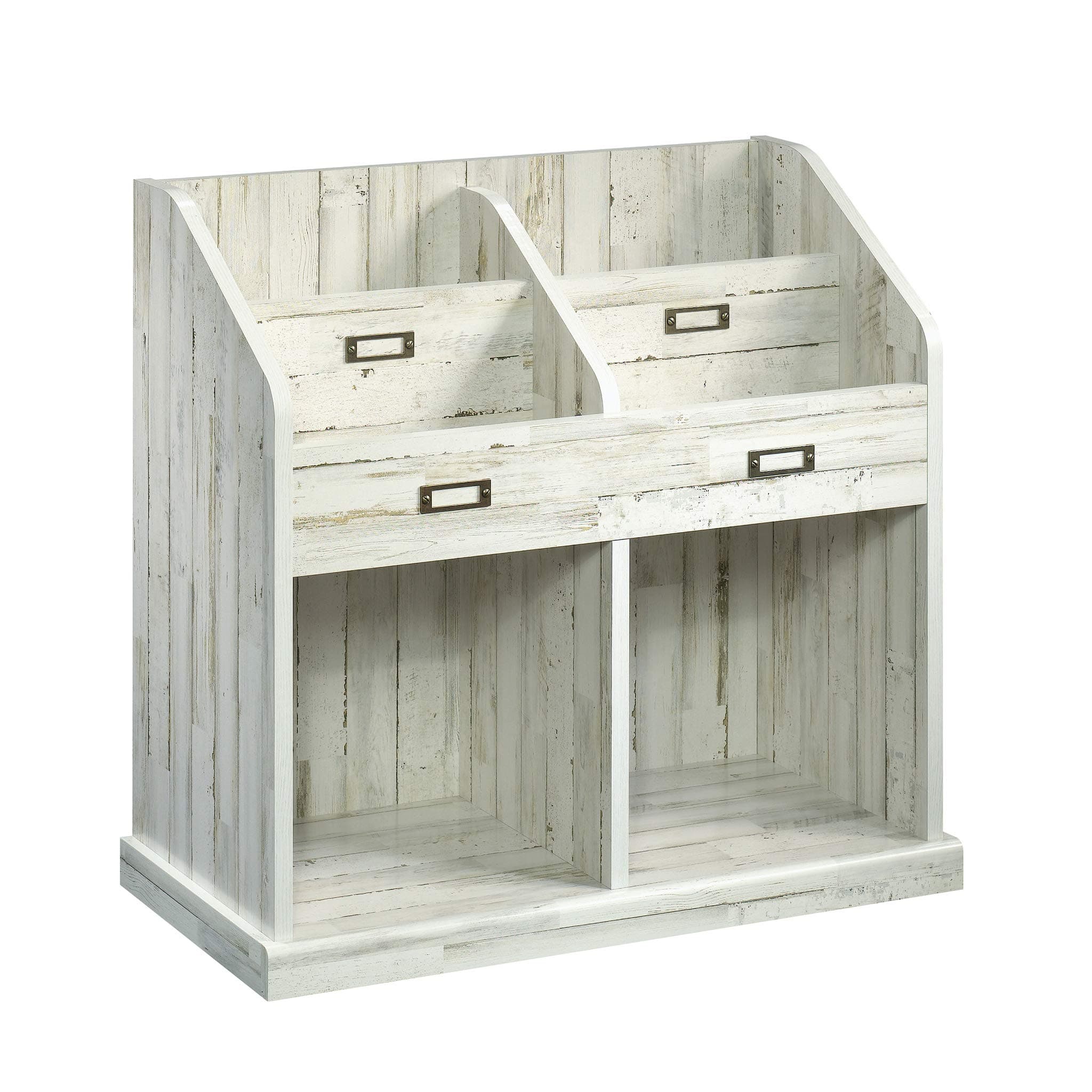 Sauder Barrister Lane Bookcase/Pantry cabinets, White Plank Finish