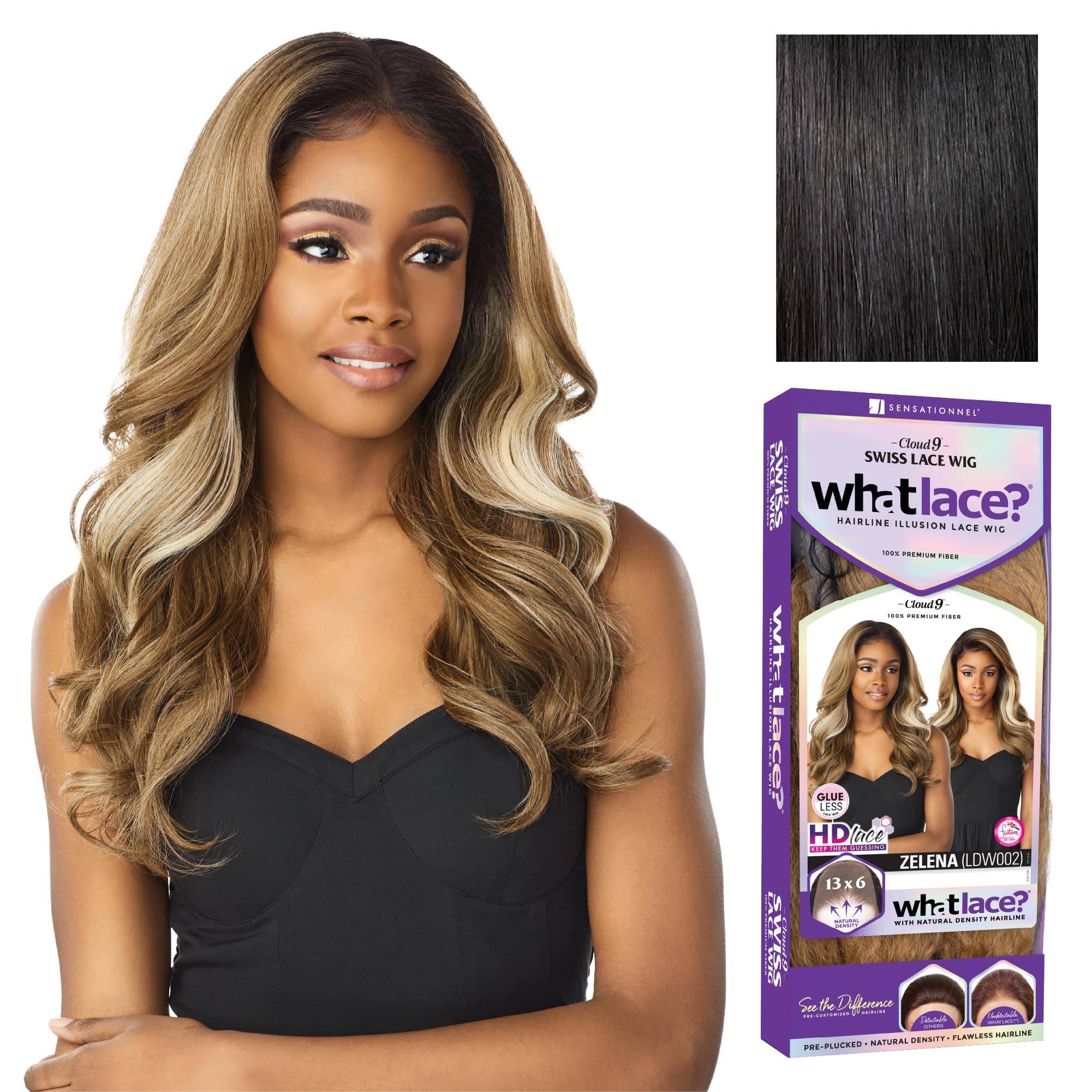 Sensationnel What Lace 13x6 Wigs - zelena synthetic wig Cloud 9 with preplucked hairline HD lace - Whatlace Zelena (1 JETBLACK)