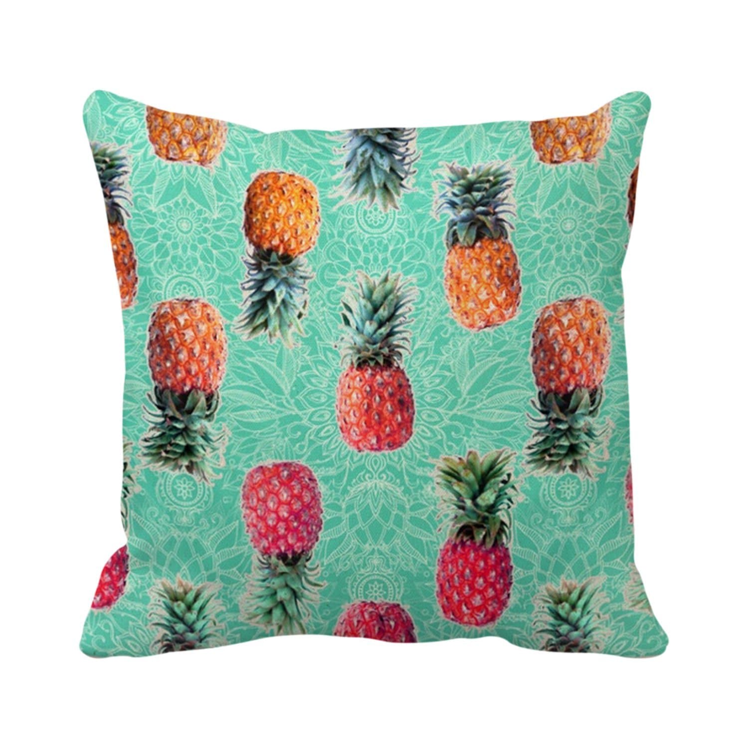 Decorative Pillow Cover Throw Tropical Hawaiian , Pineapple Cushion (happy life)