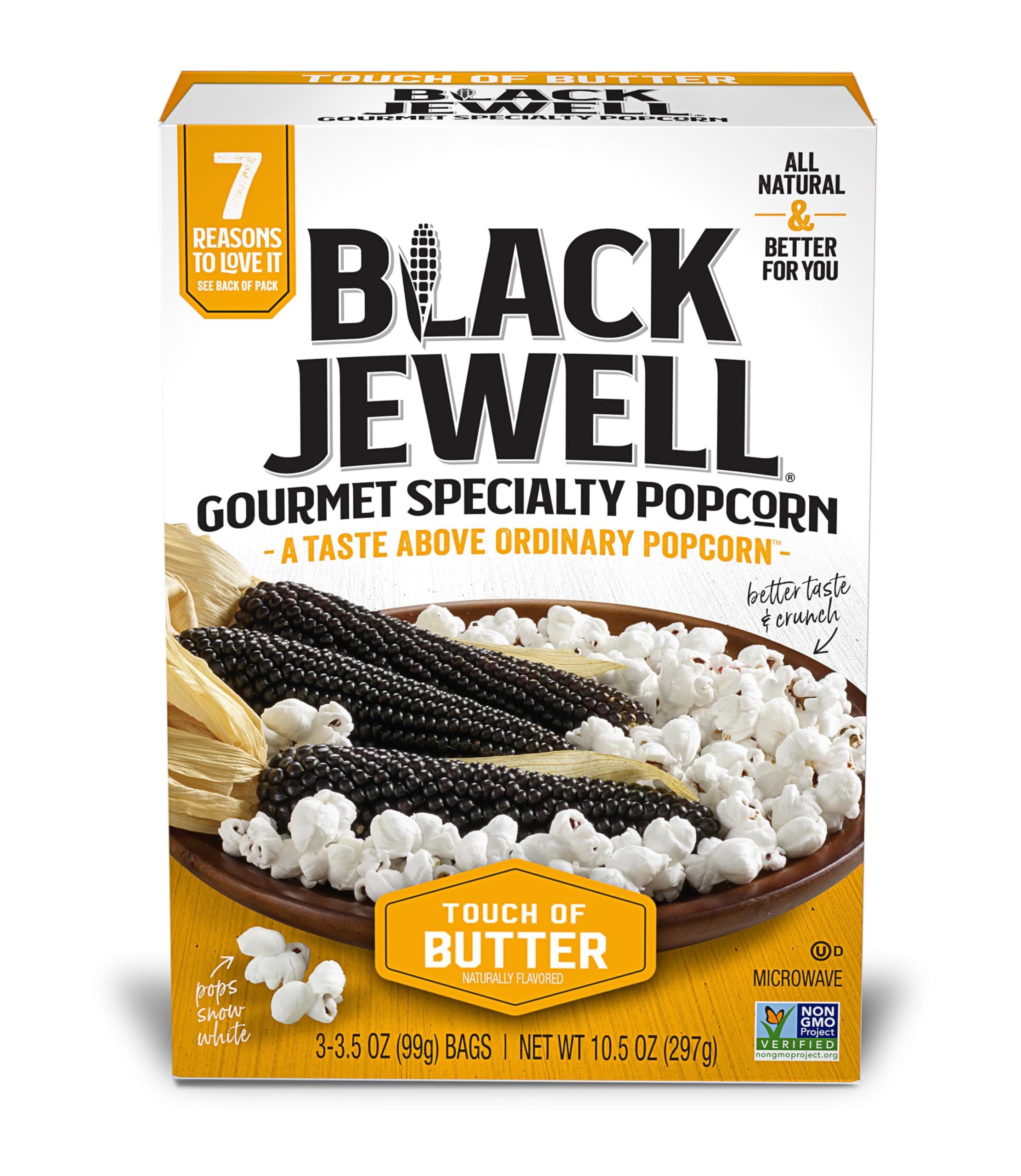 Black Jewell Gourmet Microwave Popcorn, Touch of Butter, 10.5 Ounces (Pack of 1)