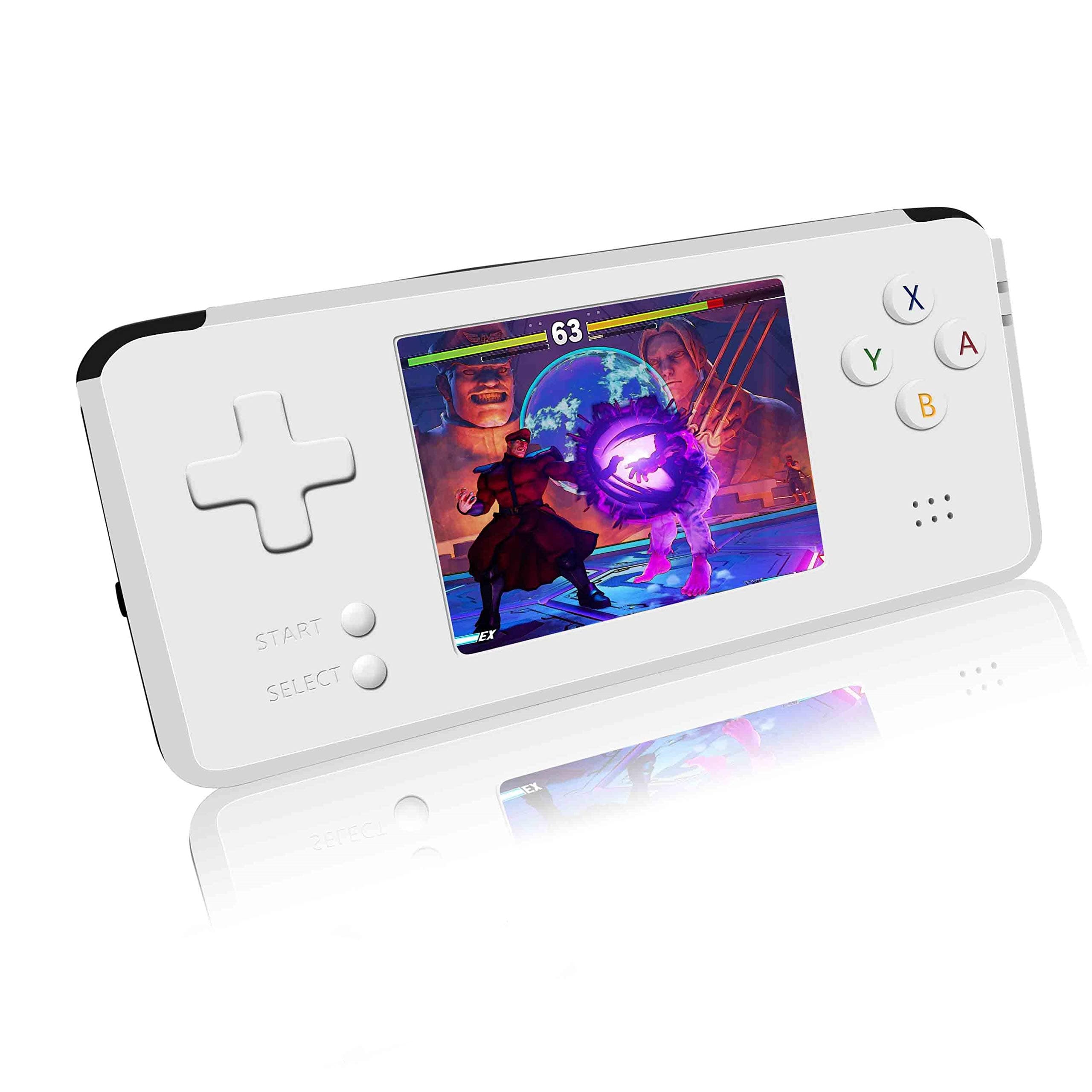 Handheld Game Console, Retro Mini Game Player with 520 Classical FC Games 3-Inch Color Screen Support for Connecting TV & Two Players 600mAh Rechargeable Battery Present for Kids and Adult (White)