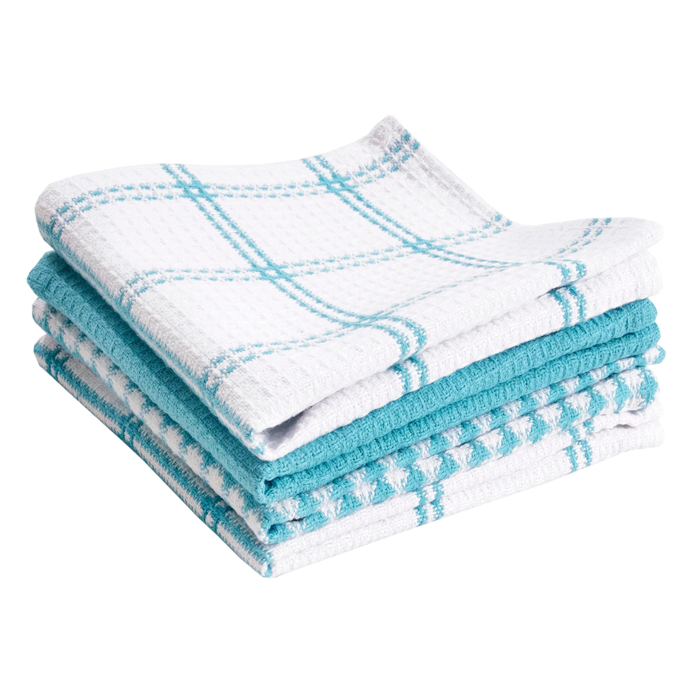 T-Fal Premium Waffle Dish Cloths: Highly Absorbent, Super Soft Long Lasting - 100% Cotton, 12"x13" Flat Waffle Dish Towel for Cleaning & Drying Dishes, (4-Pack), Breeze
