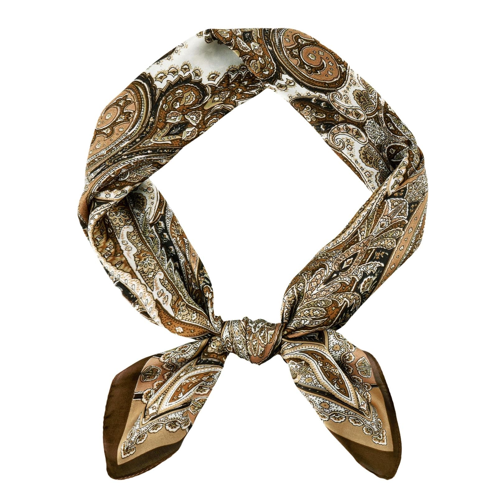 GERINLY Vintage Silk Feel Square Scarf for Men Satin Bandana Tiny Medallion Print Neckerchief Geometry Head Scarf