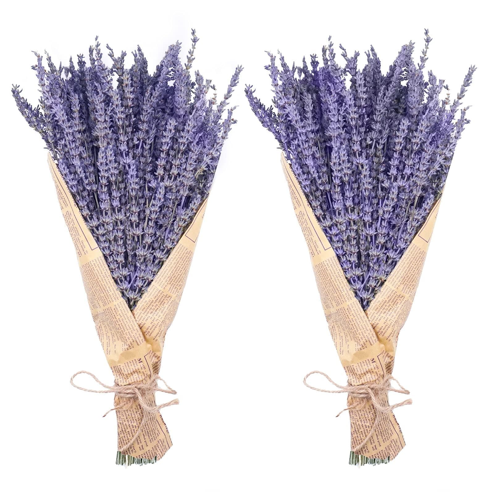 Uieke Dried Lavender Bundles, Natural Dried Lavender Flowers 280-300 Stems 16“ for Home Weeding Decoration Flower Arrangements Home Fragrance 2 Bundles