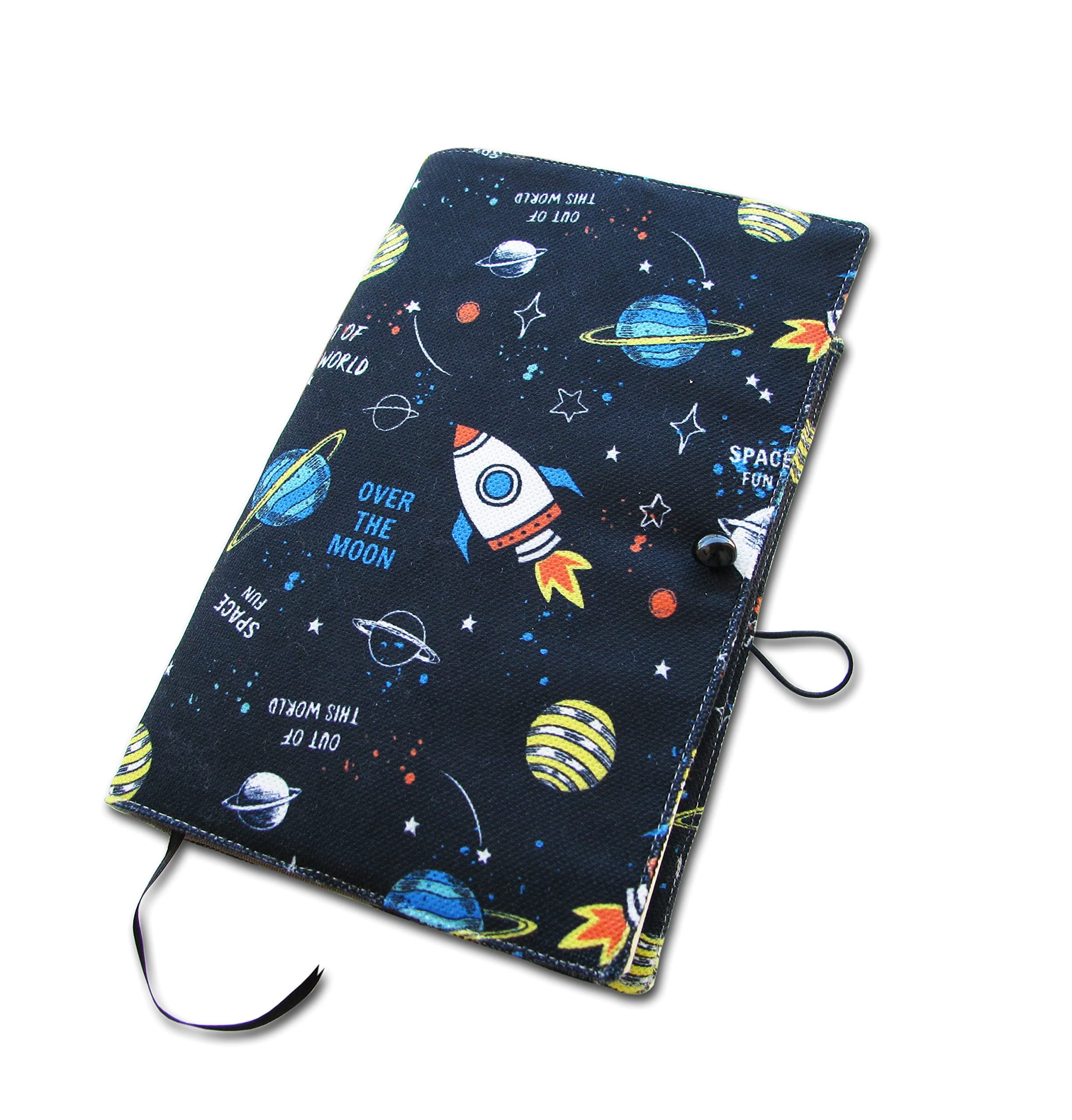 Book Sleeve Cover - Fabric Novel for Adult Books Cover for Paperback, Space Pattern Washable Book Protector - 5.5 x 8.2 x 1.6 Padded Case for Novel