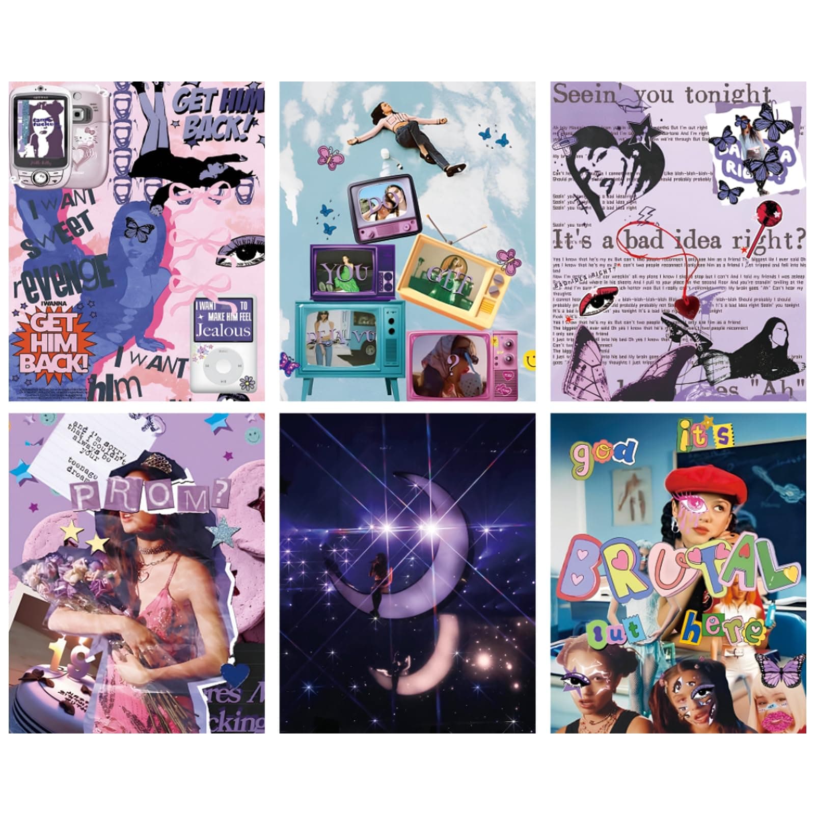 BDSHUNBF 6 PCS Olivia Album Cover Poster, Music Canvas Wall Art for Bedroom and Living Room Aesthetic Decor