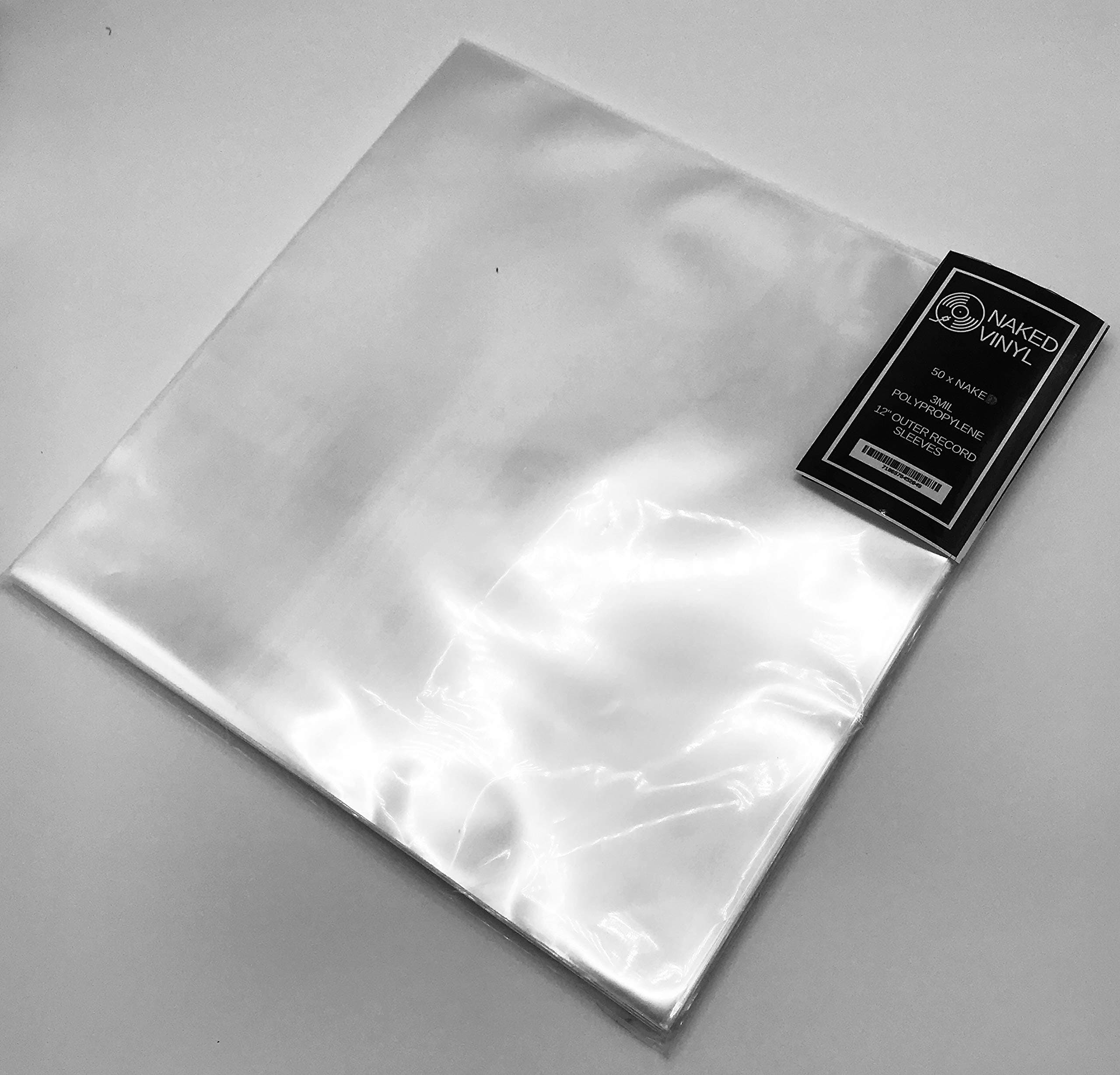 50 x Vinyl Record Outer Sleeves 12" LP | Glass Clear & Made from High-Density Polypropylene | 12.75" x 12.75", 3 Mil Thick | Fits Most Double & Gatefolds