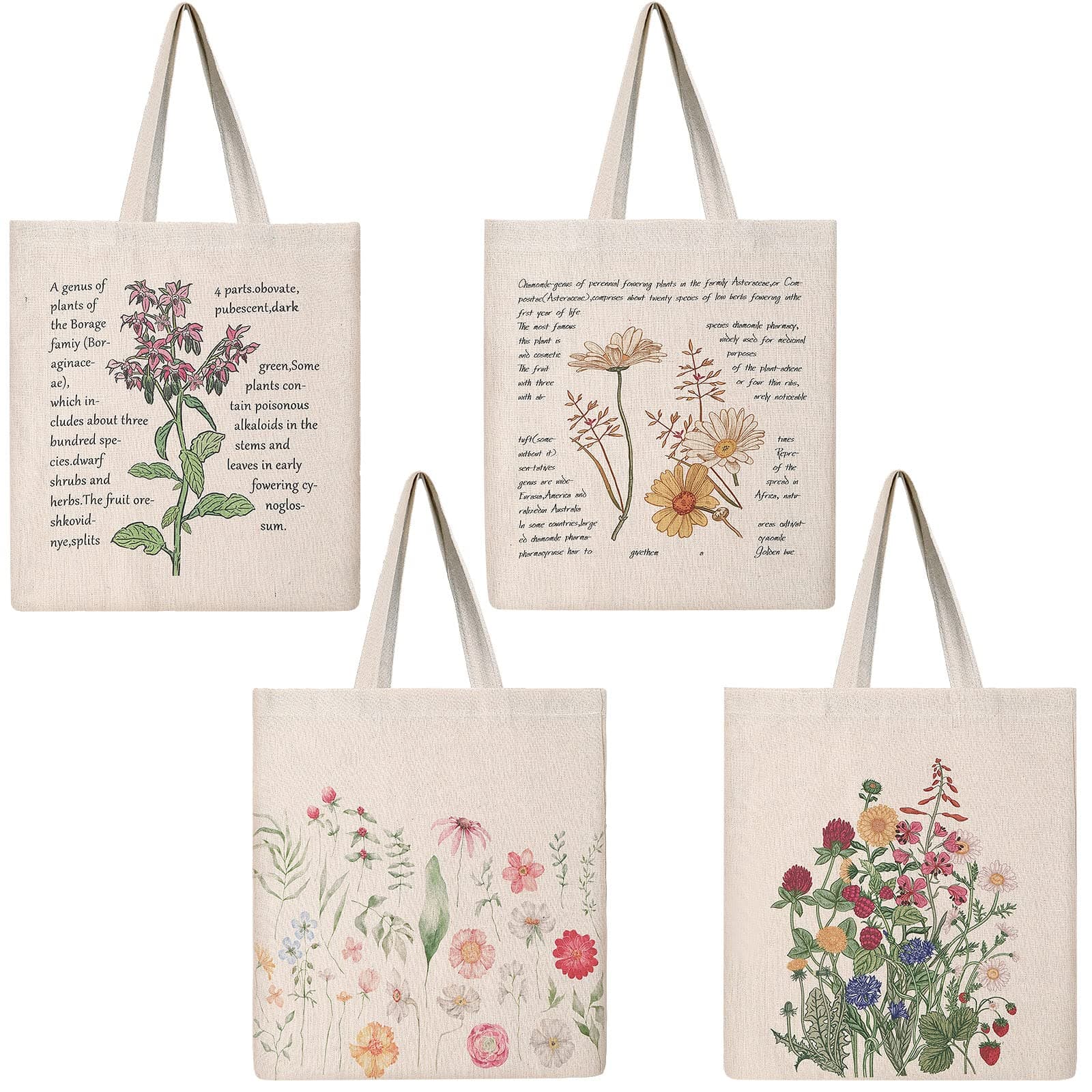 SaintrygoCanvas Tote Bag Flowers Bible Shopping Bag Christian Gift Floral Tote Aesthetic Reusable Grocery Religious Bag