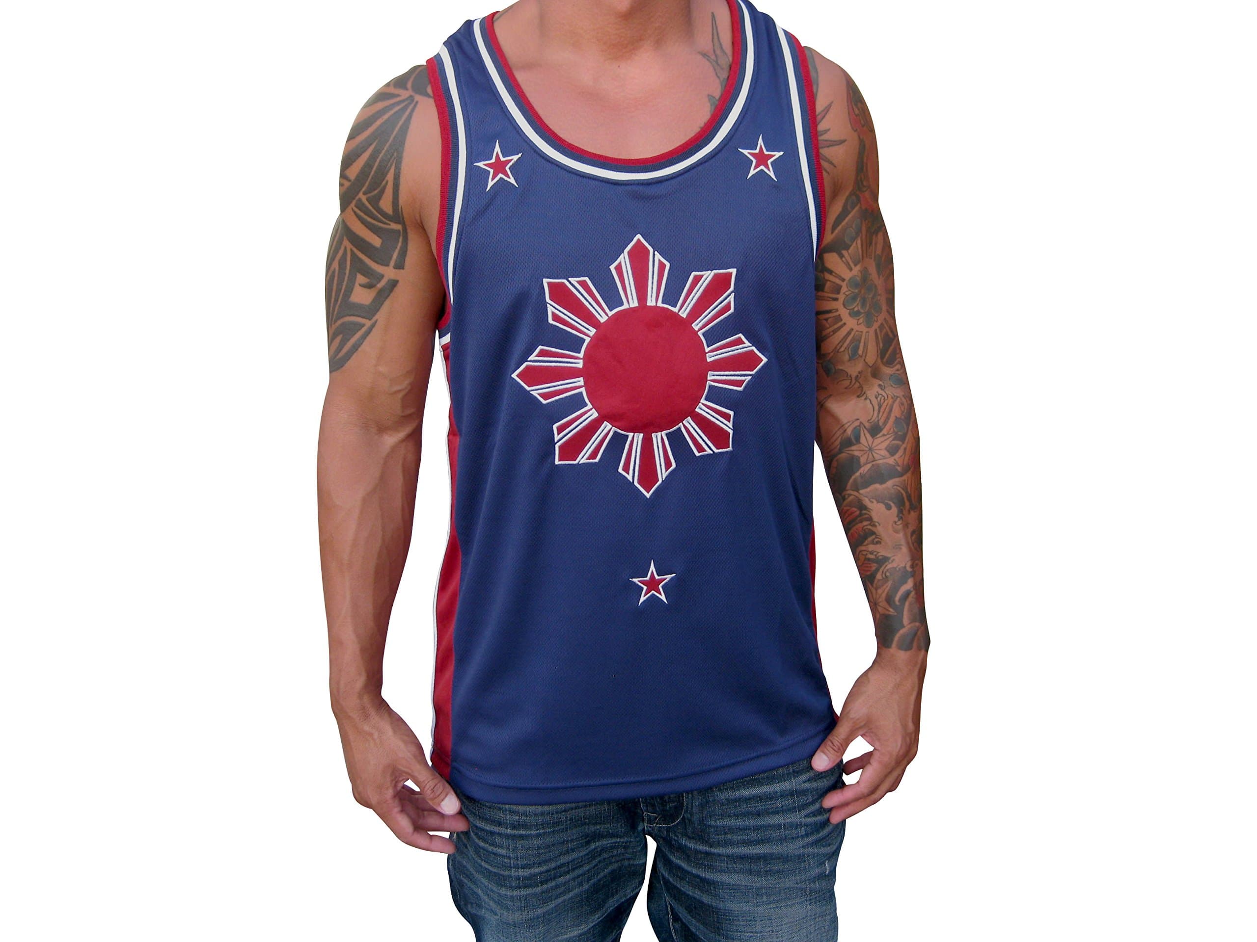 Soldier Tanks Blue Red Filipino Basketball Jersey Tank Top Philippines Pinoy Pride