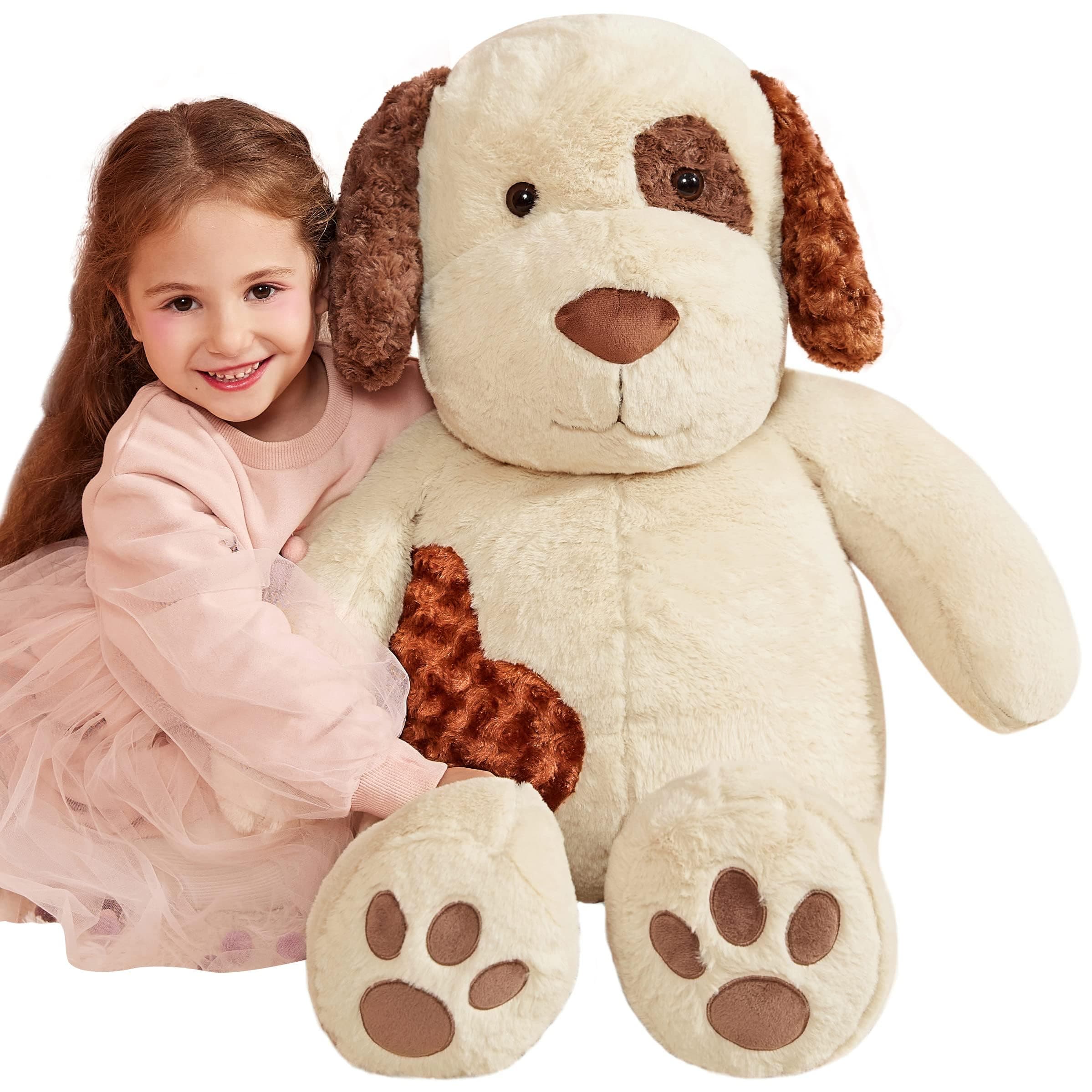IKASA Giant Dog Stuffed Animal Plush Toy,78cm Large Puppy Cute Jumbo Soft Toys,Huge Big Size Fluffy Plushy Fat Oversized Plushie,Gifts for Kids