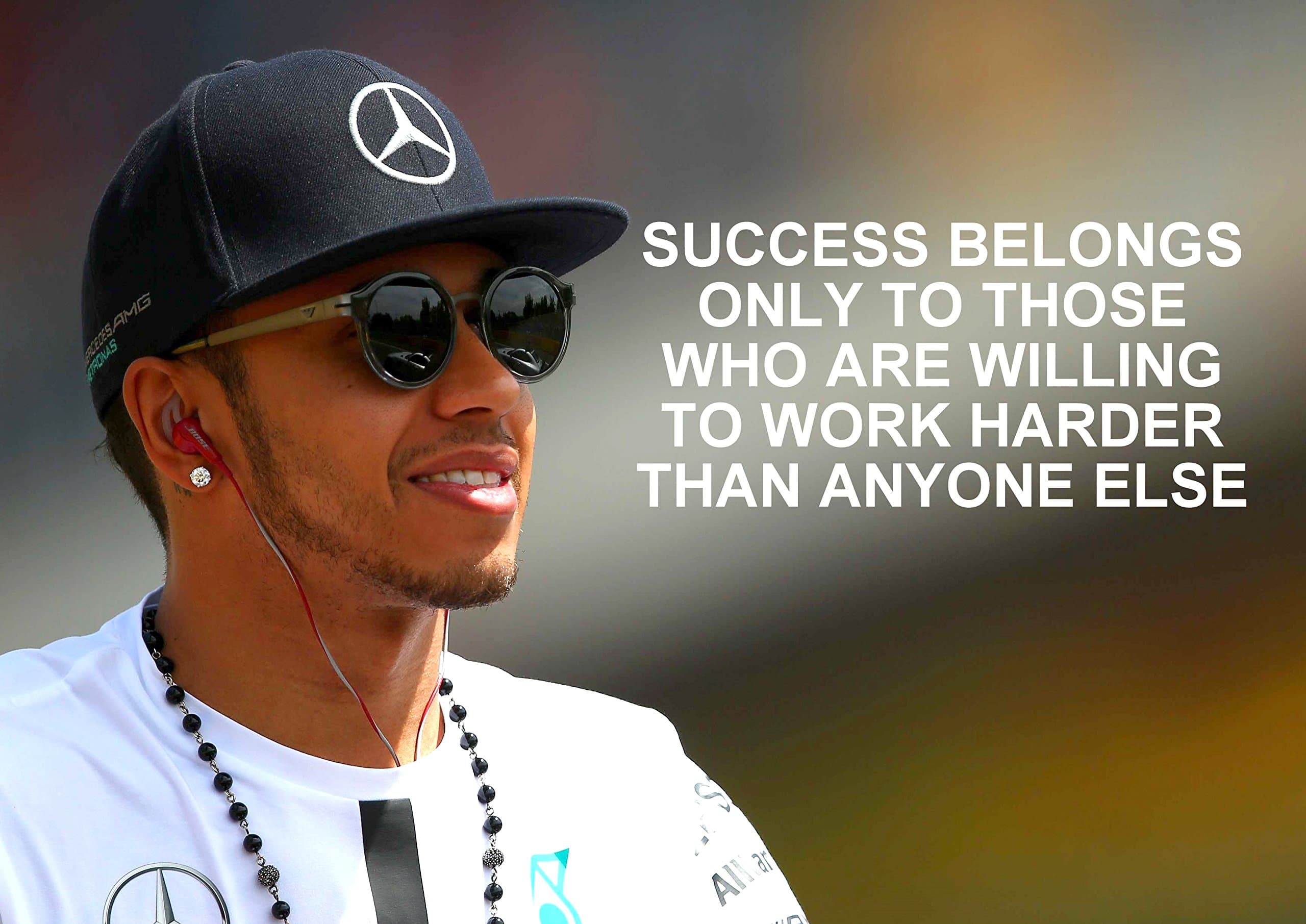 Large (A2 24inch x 16 inches) Lewis Hamilton Success Belongs Inspirational Motivational Quote Sign Poster Print Picture
