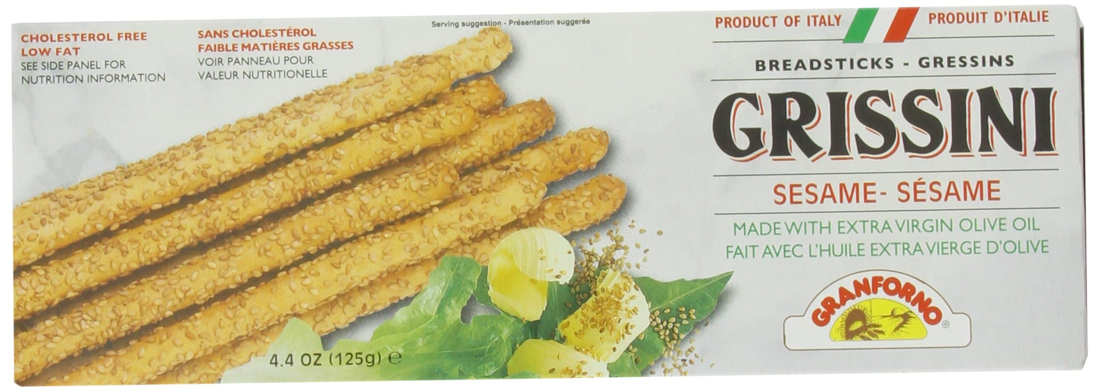 Granforno Grissini Breadsticks, Sesame, 4.4-Ounce Boxes (Pack of 12)