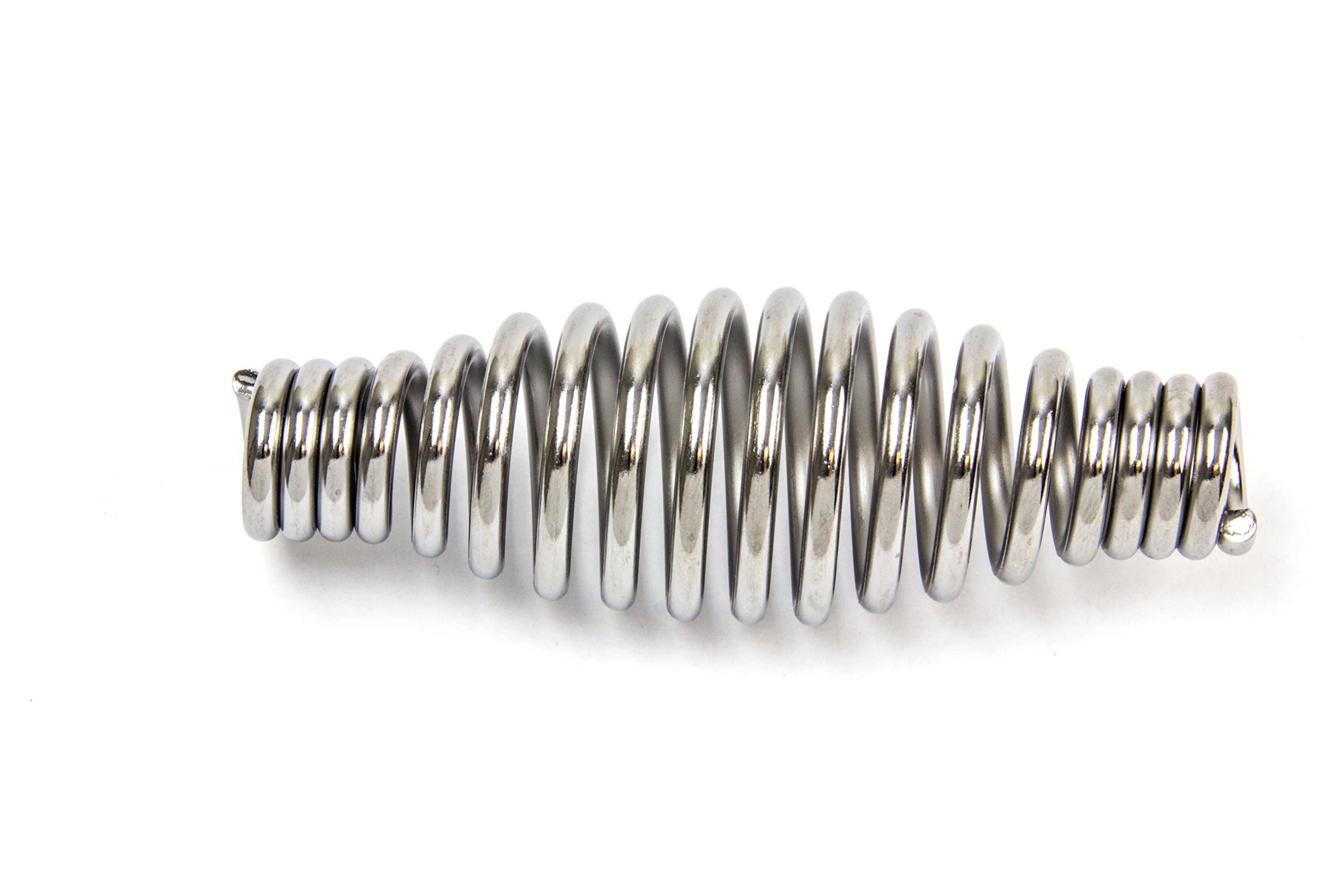 Spring Stove Handle, Chrome Finish, Tapered at Both Ends. Max Diameter: 1-1/2", Length: 4-1/2", Fits 1/2" Rod. for use with BBQ Grills, Smokers, Furnaces, Coal/Wood/Pellet Stoves, Boilers.