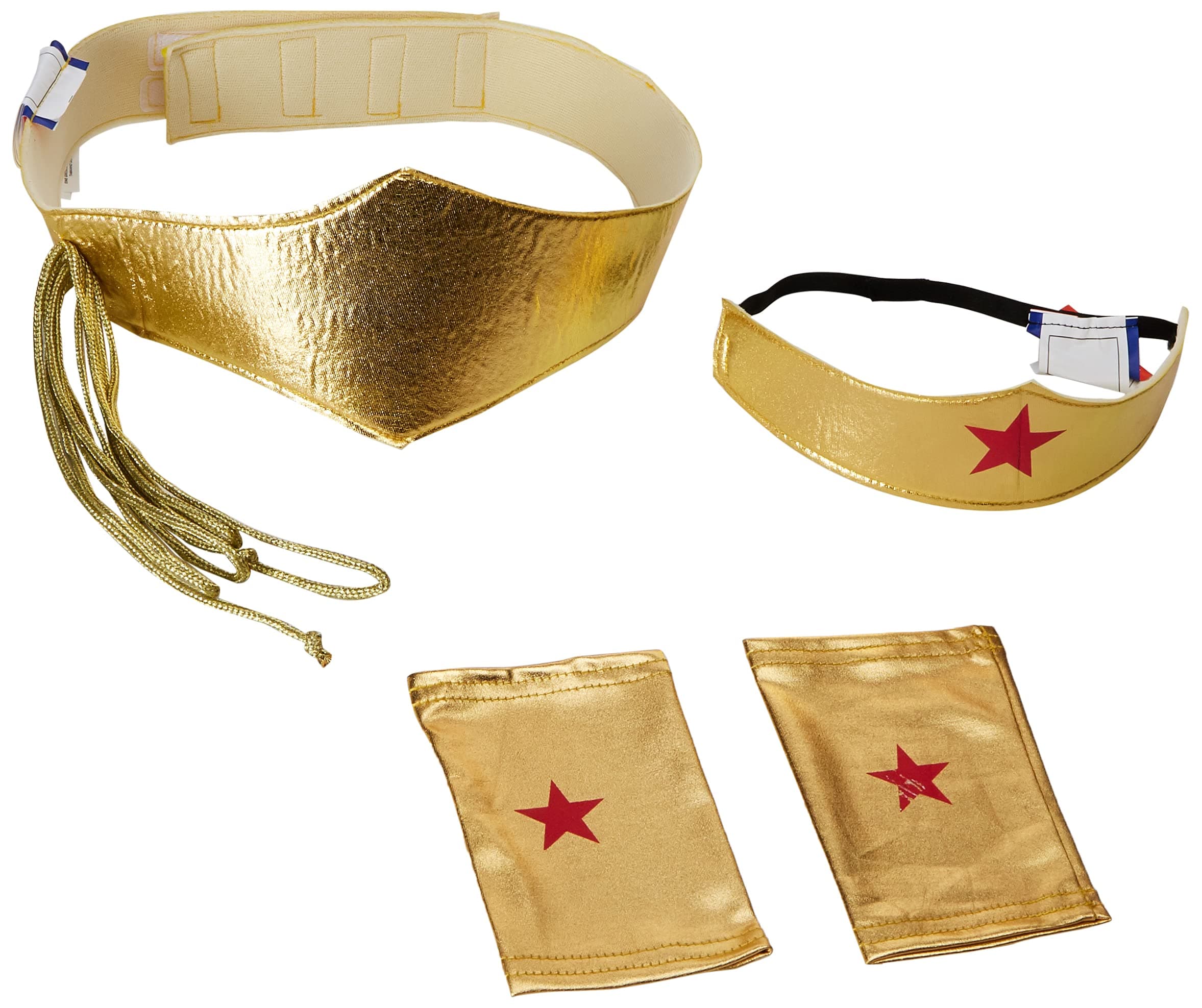 Rubies Women's DC Comics Wonder Accessory Kit Tiara Belt with Lasso Gauntlets