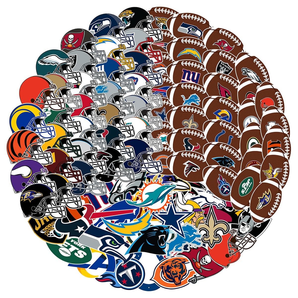 105 pcs Sports Stickers Pack,Football Stickers,Rugby Decals,Waterproof Self-Adhesive Decals.