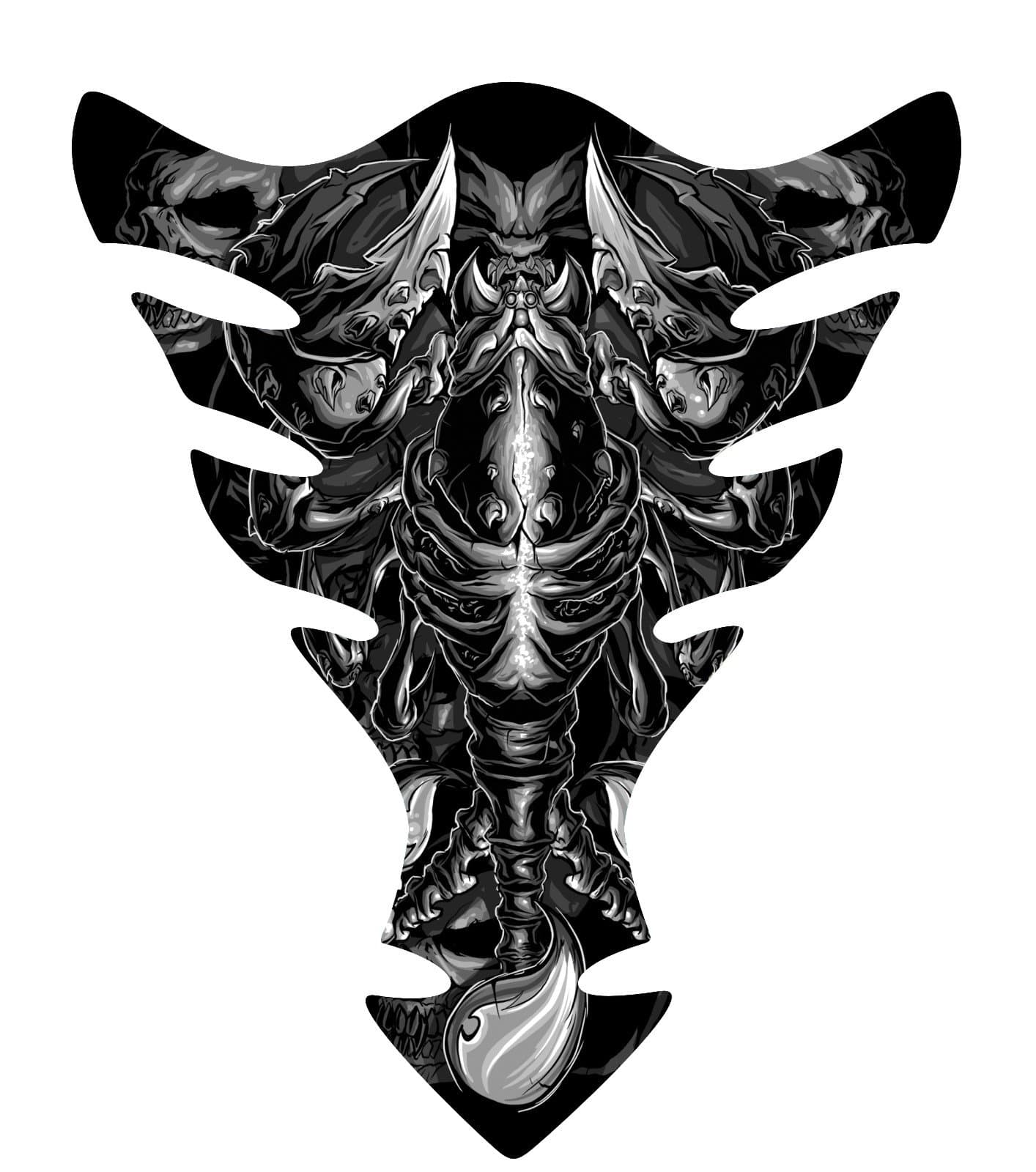 Gray Scorpion Skull Sportbike Motorcycle Gas Tank pad Protector Guard Sticker Decal
