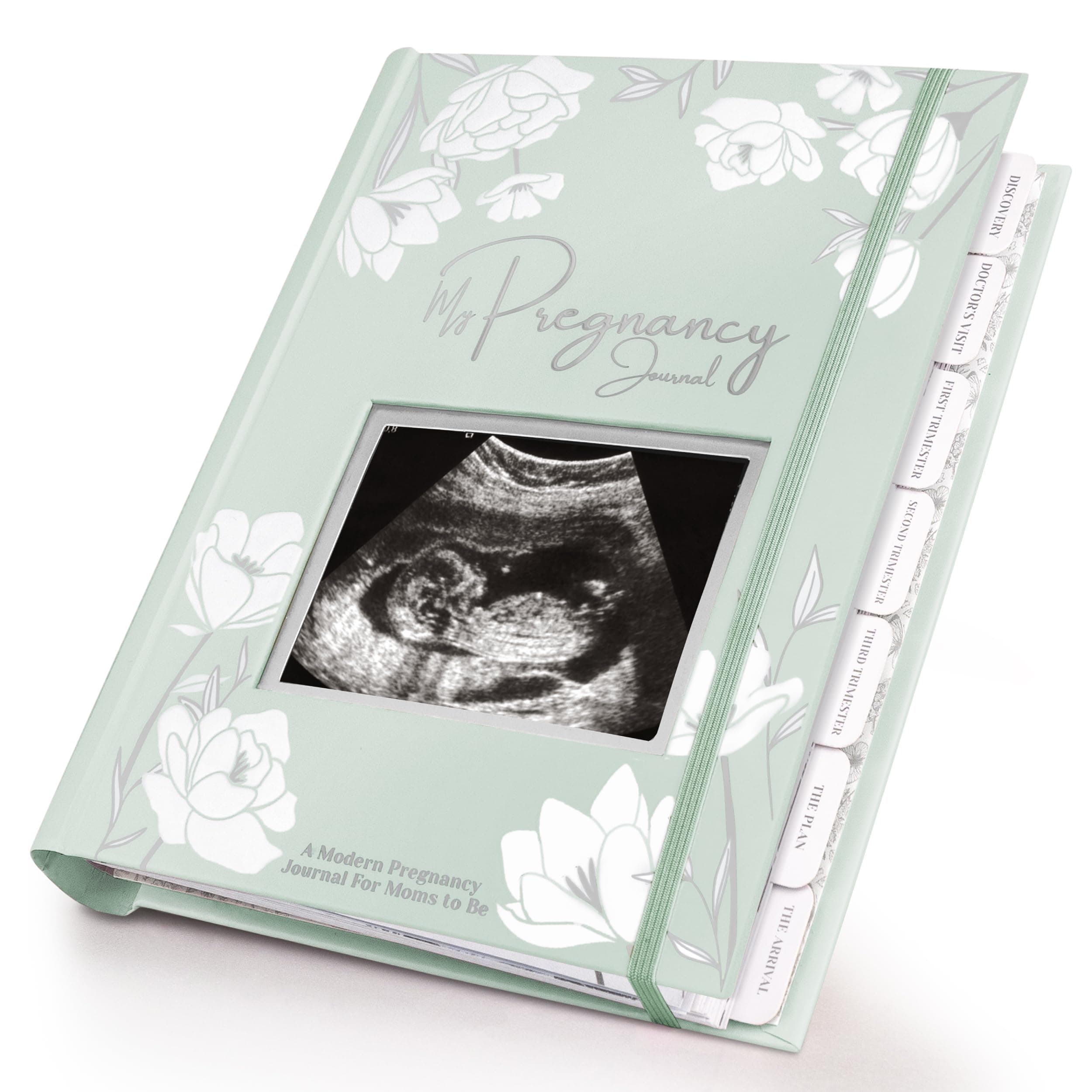 Pregnancy Journal, Pregnancy Announcements - 80 Pages Hard Cover Pregnancy Book For Mom To Be Gift - Pregnancy Gifts For New Moms - First Time Expecting Mom Gift - Baby Album And Memory Book (Sage)
