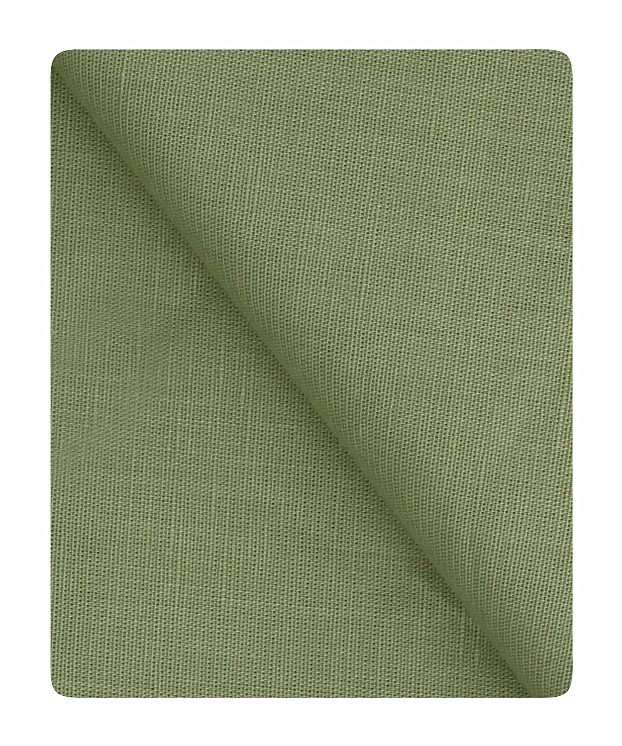 Men's Executive Linen Blended Cotton Shirt Piece ( 1 Shirt Piece for Men ) (Light Bottle Green)