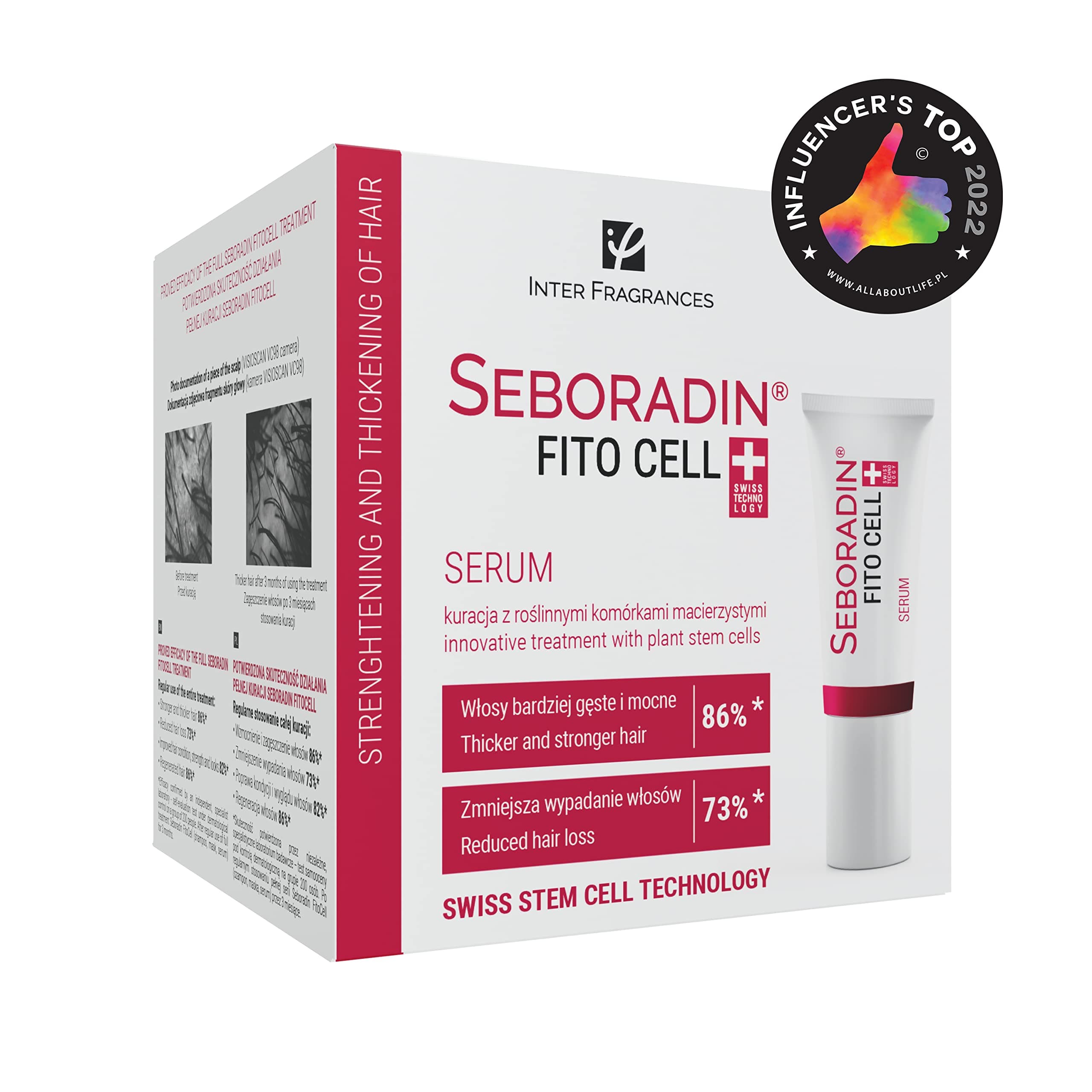 SEBORADIN FITO CELL Hair serum for stronger hair 7 x 6 g Hair loss and regrowth Swiss Technology Stem Cells Phytocelltec Malus Domestica Hair & Scalp treatment Hair care & hair products