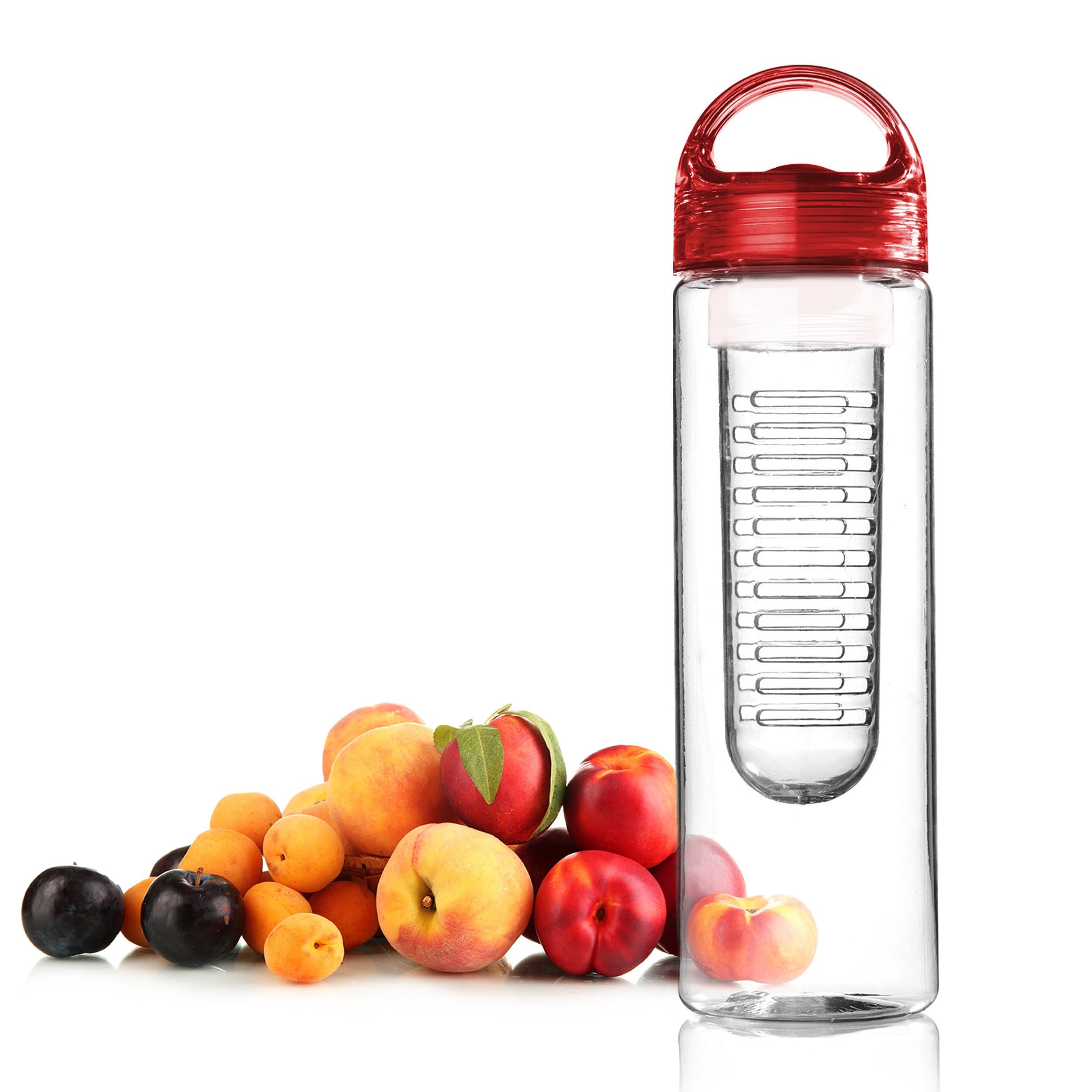 Water Bottle Infusers Fruit Infuser Sport Water Bottle 28 ounce - NEW Red Fruit Infused Water Bottle made with Eastman Tritan that is leak proof and dishwasher safe - Infuse your Flavored Water with Mint, Lemon, Oranges or Tea for a refreshing healthy summer treat fruit infusion explosion - BONUS Fruit Infuser Recipes Included