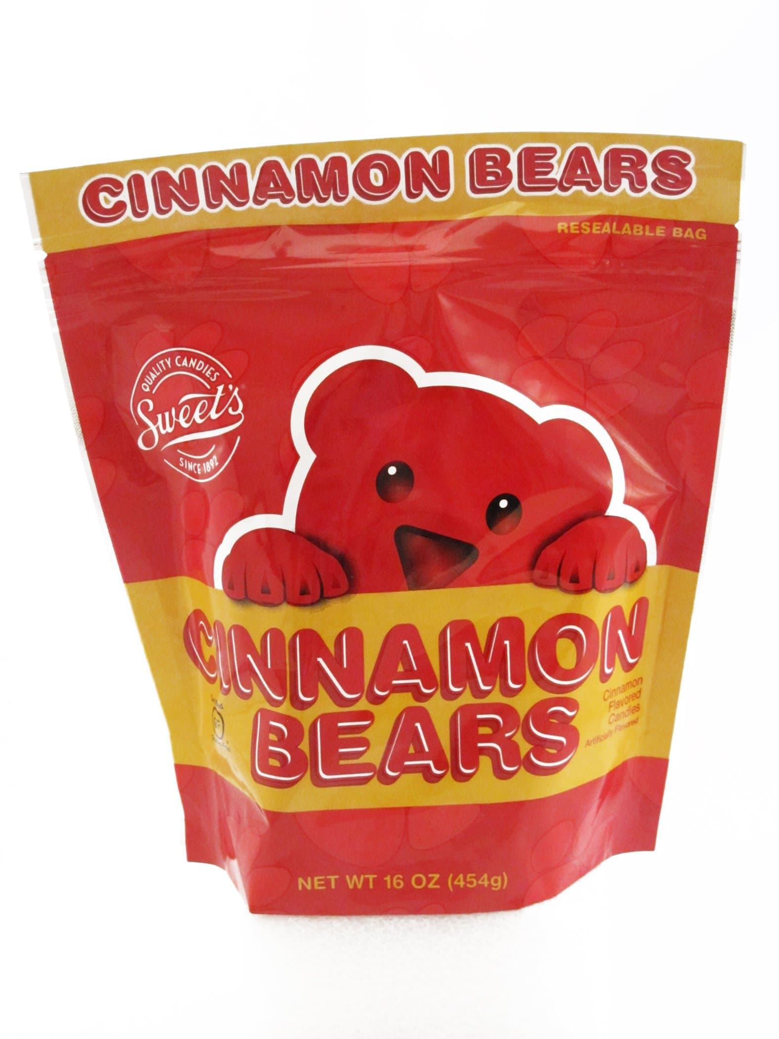 Sweet Candy Company Red Cinnamon Gummy Bears - Hot and Spicy Cinnamon Gummy Candy, Gluten Free Gummies for Kids and Adults, Kosher, Made in the USA - 16 oz Resealable Bag