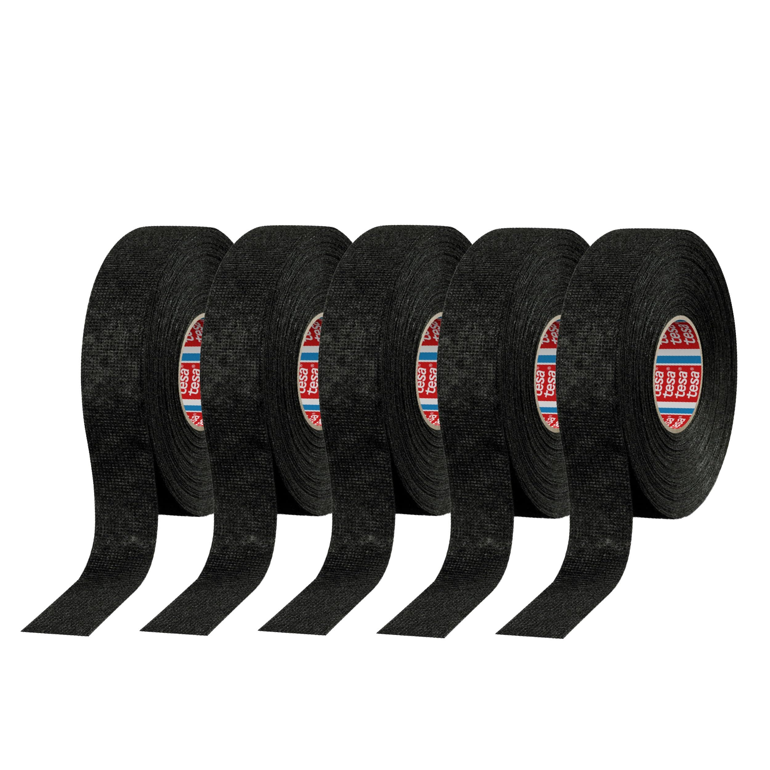 51608, 15m X 19mm Adhesive Wiring Loom Cloth Tape Original Isoband 5 Pcs Pack- black