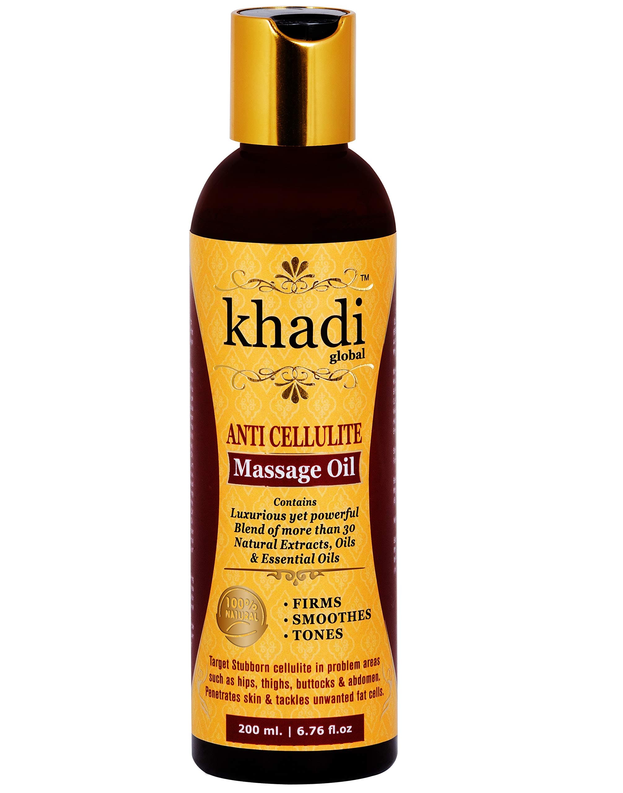 Anti Cellulite Slimming Massage Oil 200 ml With 31+ Powerful Natural Blend of Herbs, Extracts, Oils & Essential Oils With Cinnamon, Jaiphal, Black Pepper, Amarnath, Saunf and Juniper Oil