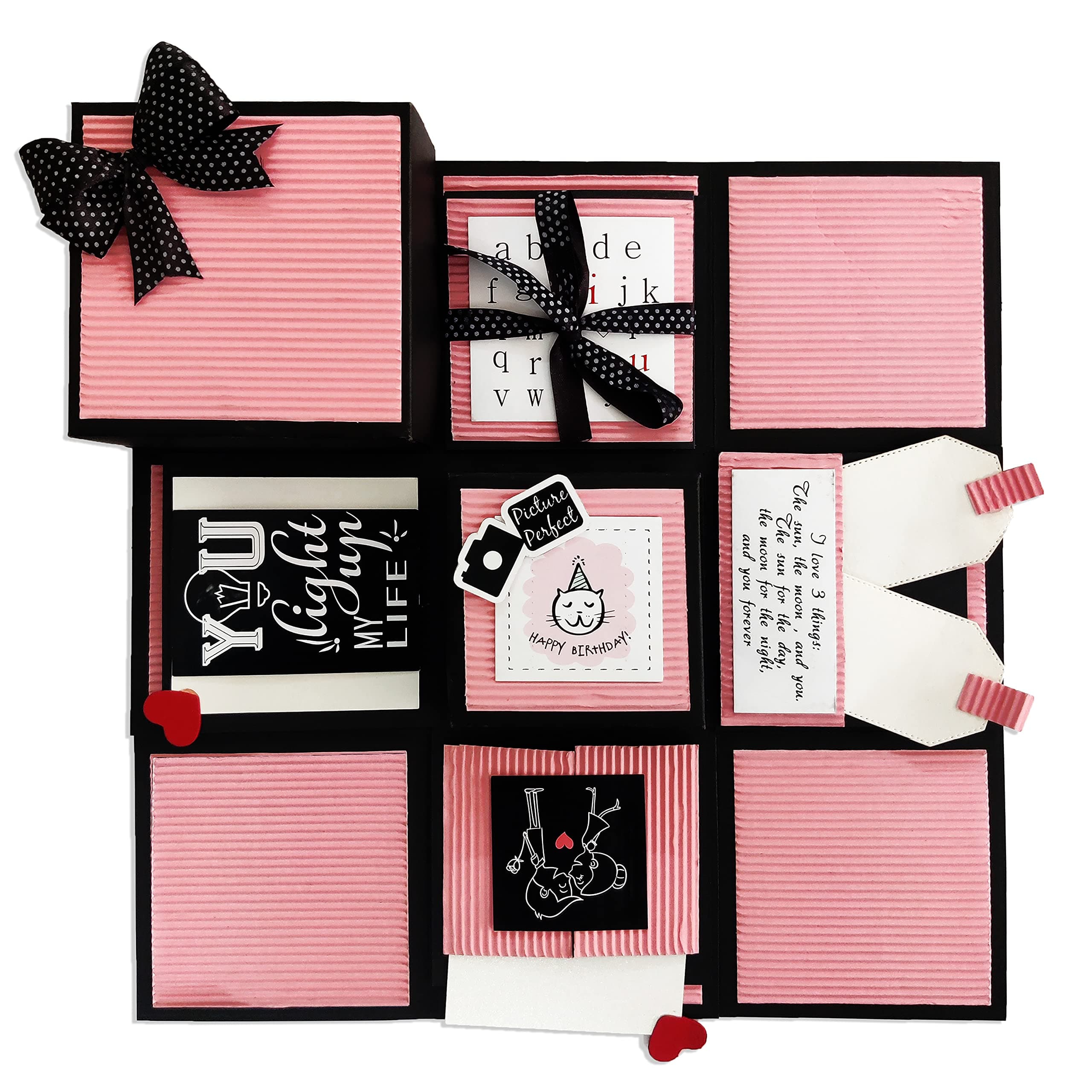 DecuT Explosion Box for Birthday Love, Handmade Explosion Box for Birthday for All Purpose, Multi Layer (Palepink Non Customized)