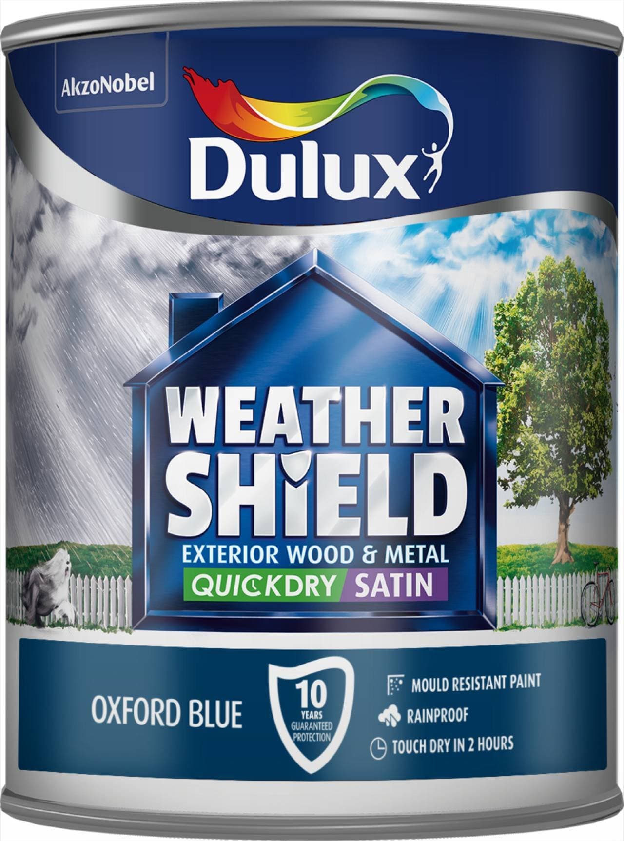 Dulux 5122156 Weathershield Exterior Satin Oxford Blue 750ml