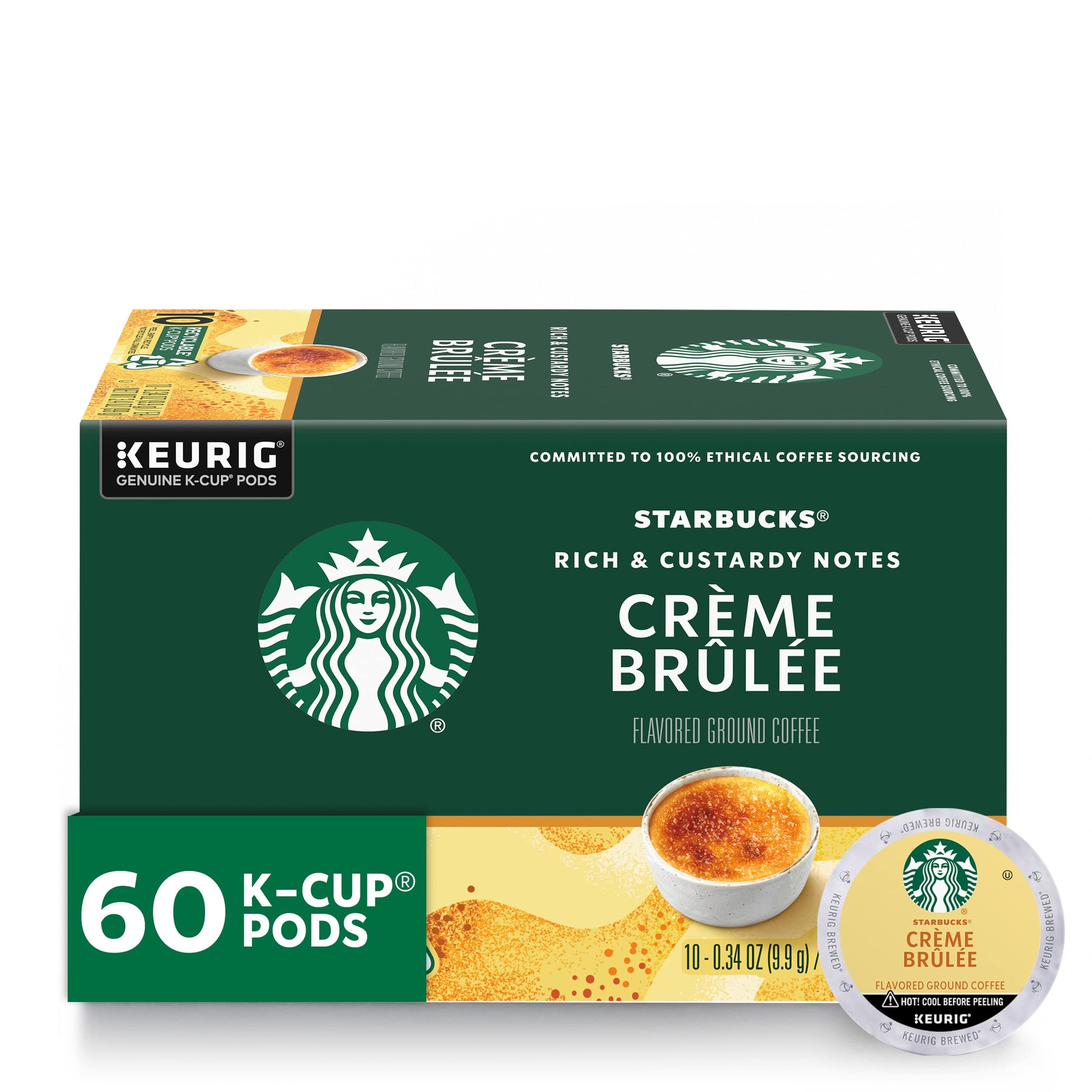 - K-Cup Coffee Pods, Flavored Hot or Iced Coffee, Crème Brûlée, 60 Keurig Pods