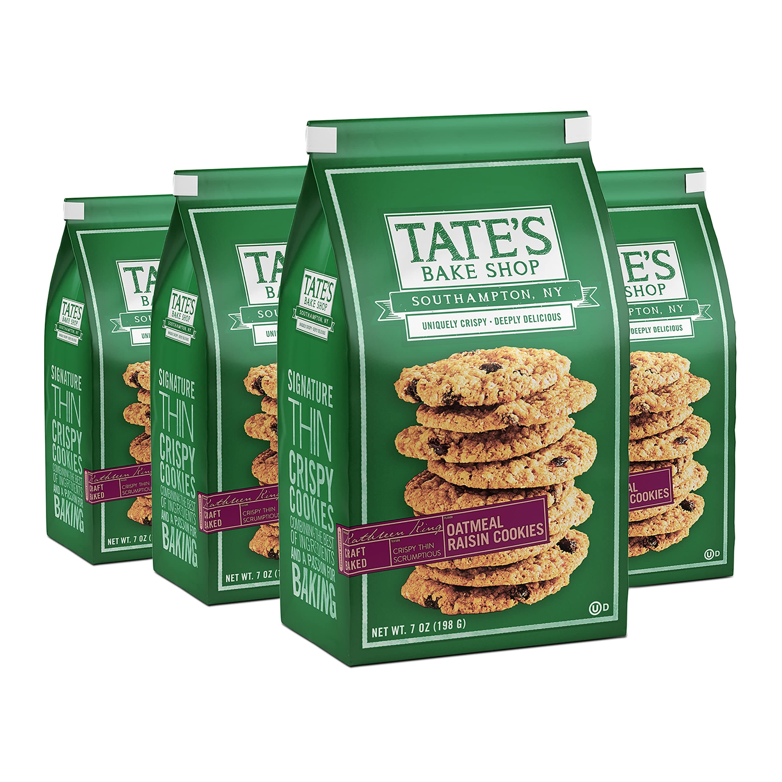 Tate's Bake Shop Oatmeal Raisin Cookies, Cookies, 4-7 oz Bags