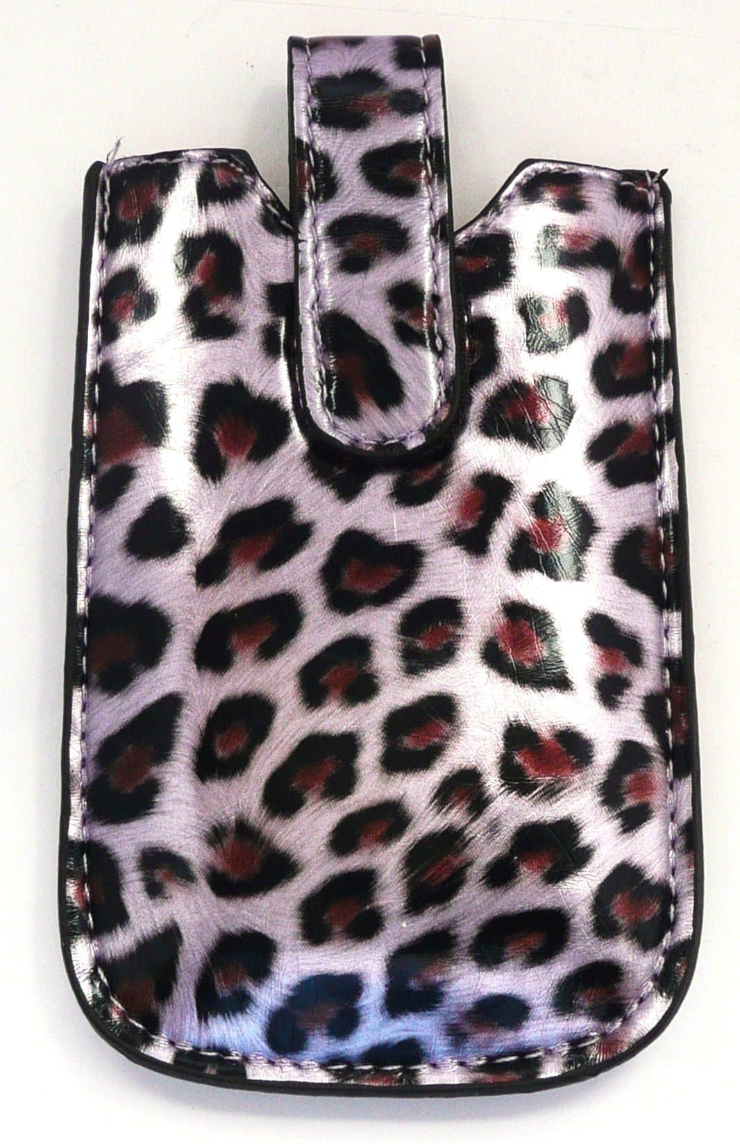 Emartbuy Value Pack For HTC One V Light Purple Leopard/Case/Sleeve/Holder (Size Large) With Pull Tab Mechanism + Compatible Micro USB Car Charger + LCD Screen Protector