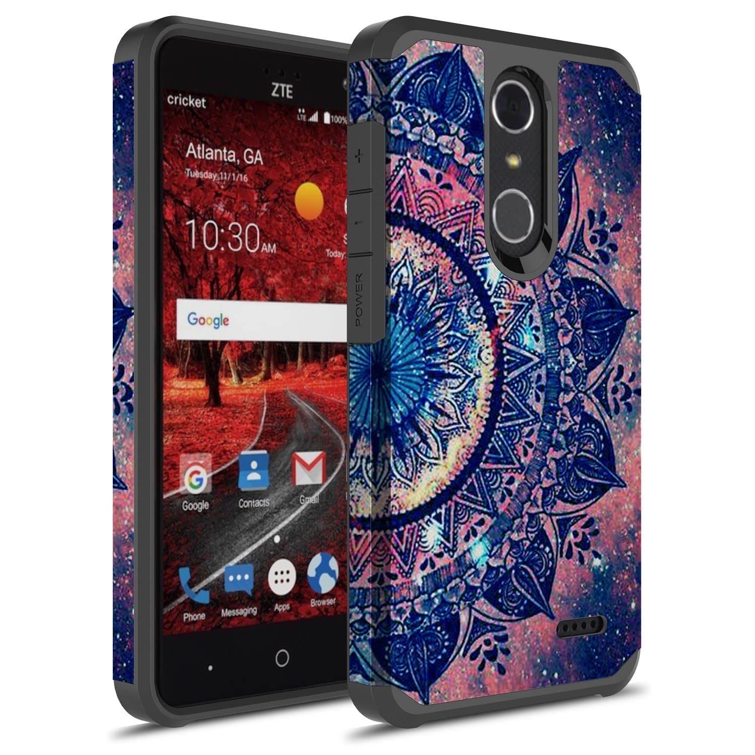 ZTE Grand X4 Case, ZTE Blade Spark Case, Rosebono Hybrid Dual Layer Shockproof Hard Cover Graphic Fashion Cute Colorful Silicone Skin Case for ZTE Grand X4 - Mandala