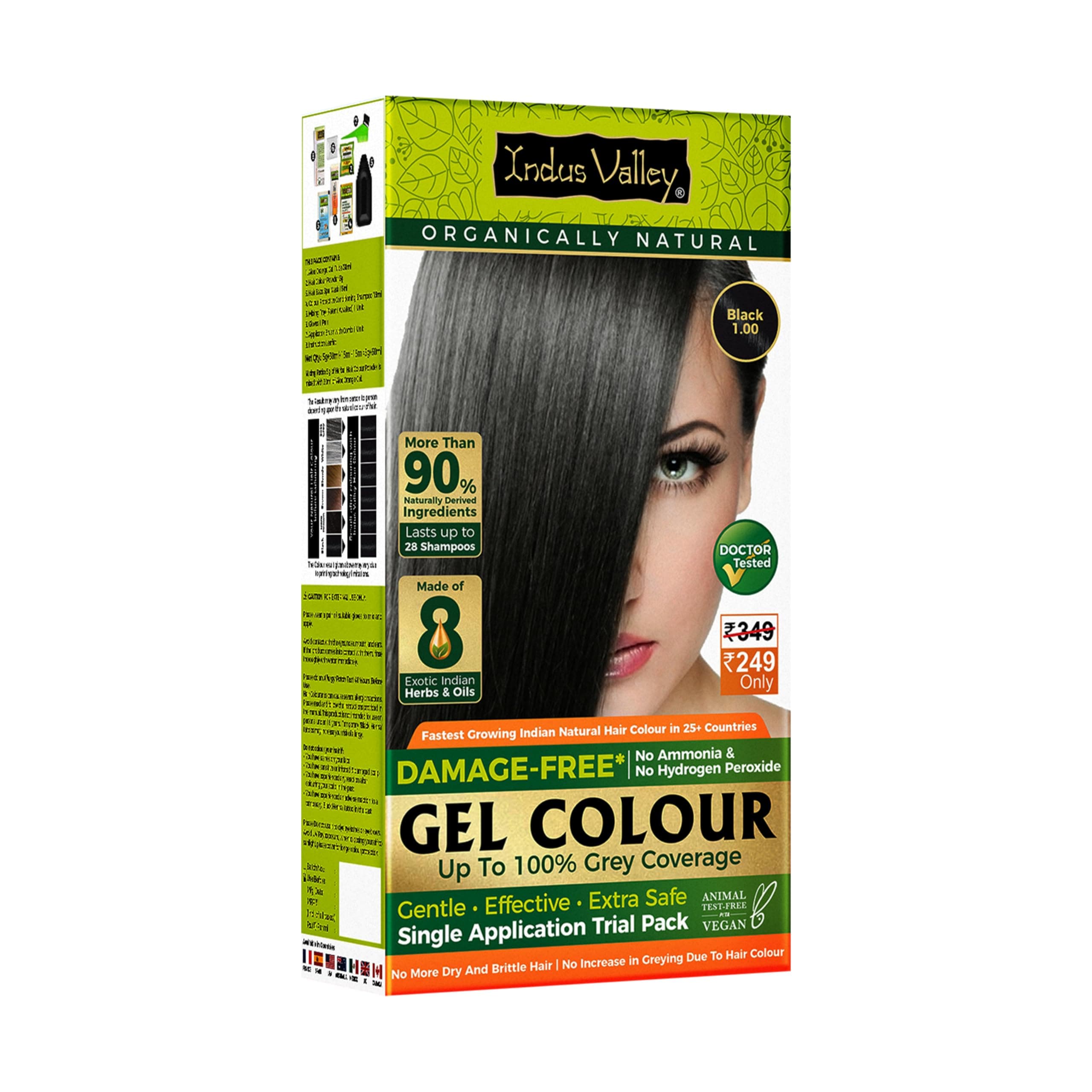 Indus valley Damage free Gel hair colour Trial Pack- Black