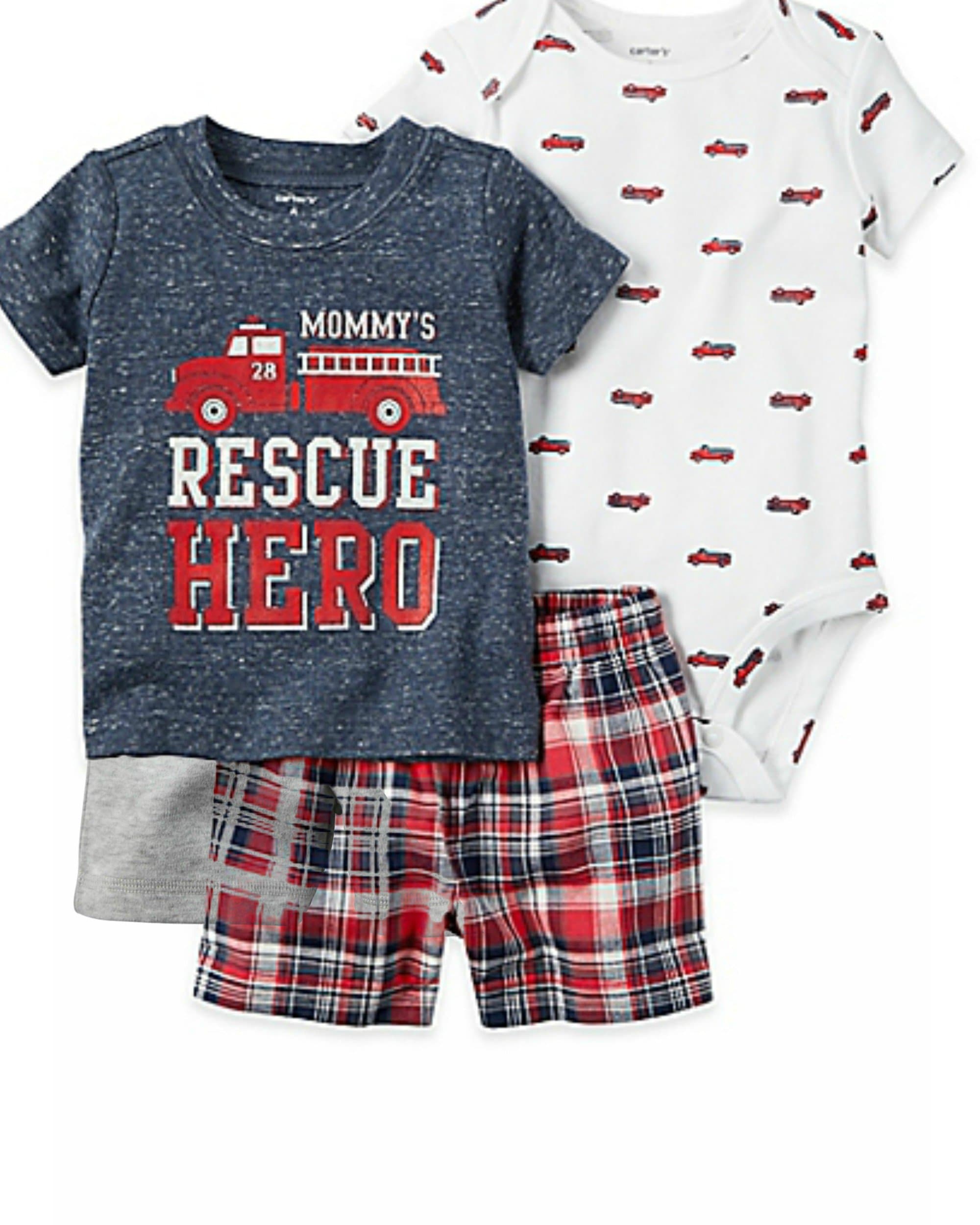 carter'sBaby Boy Diaper Cover 4 Piece Set, Mommy's Rescue Hero, 6 Month