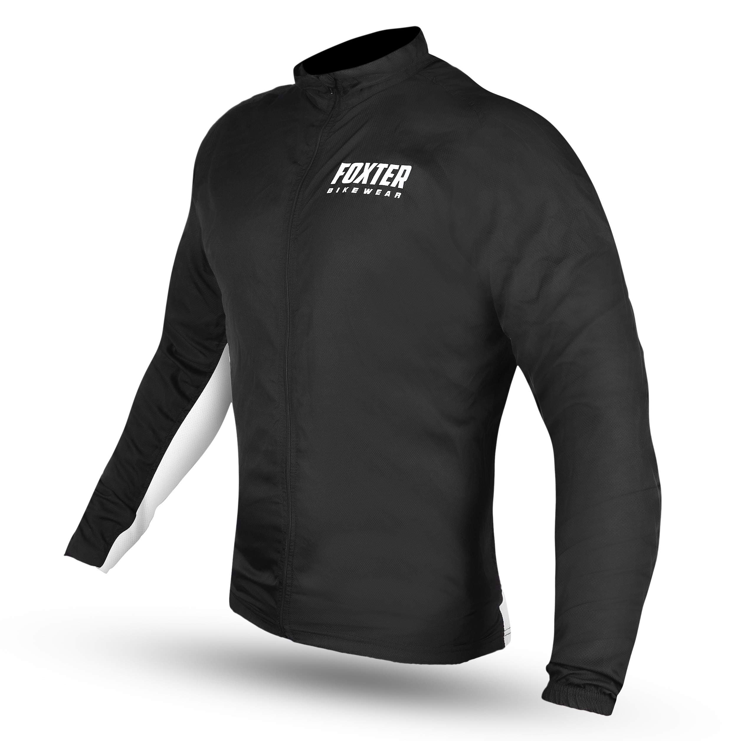 Foxter Cycling Jackets Light Weight Windbreaker Bike Jackets Cycling Jersey (XL, Black/White)