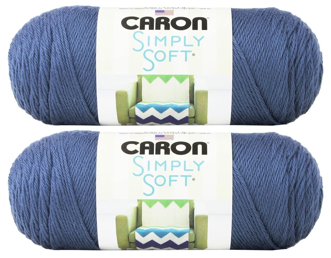 Bulk Buy: Caron Simply Soft Yarn Solids (2-Pack) (Country Blue)