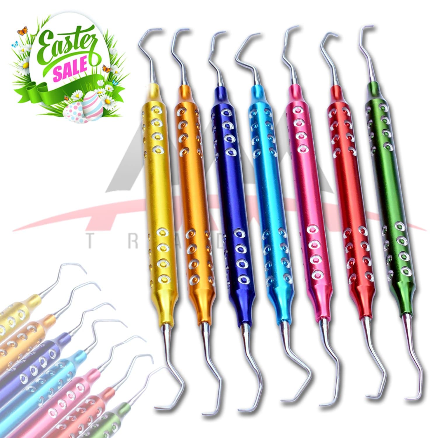 Dental Curettes Set 7 Pcs Set, Dental Scaler Kit by AAA Traders