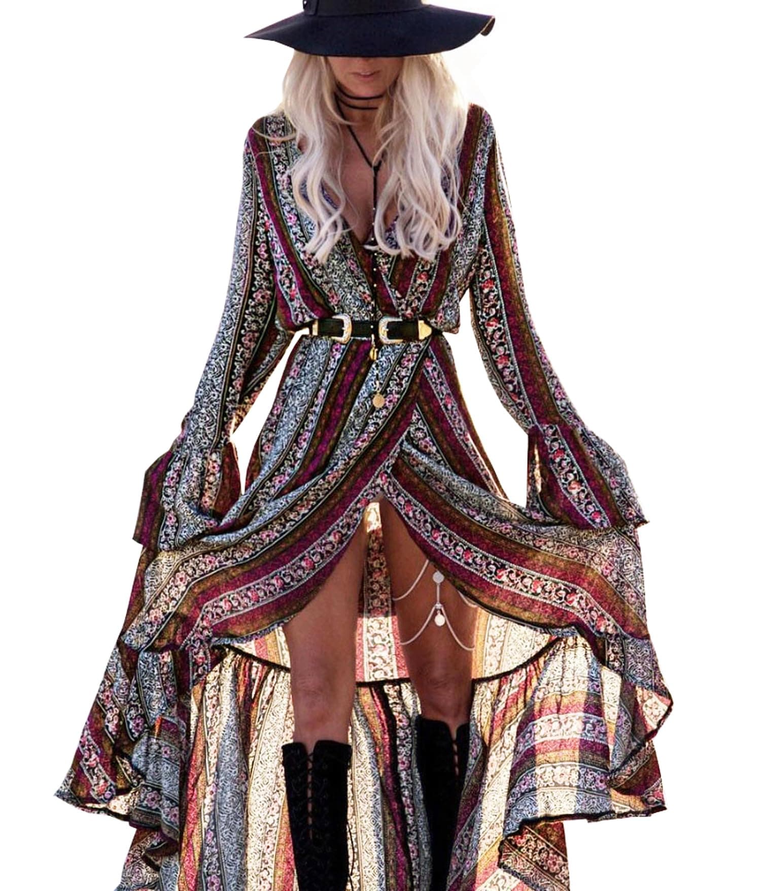 Womens Summer Long Sleeve Cardigan Sexy Maxi Dresses