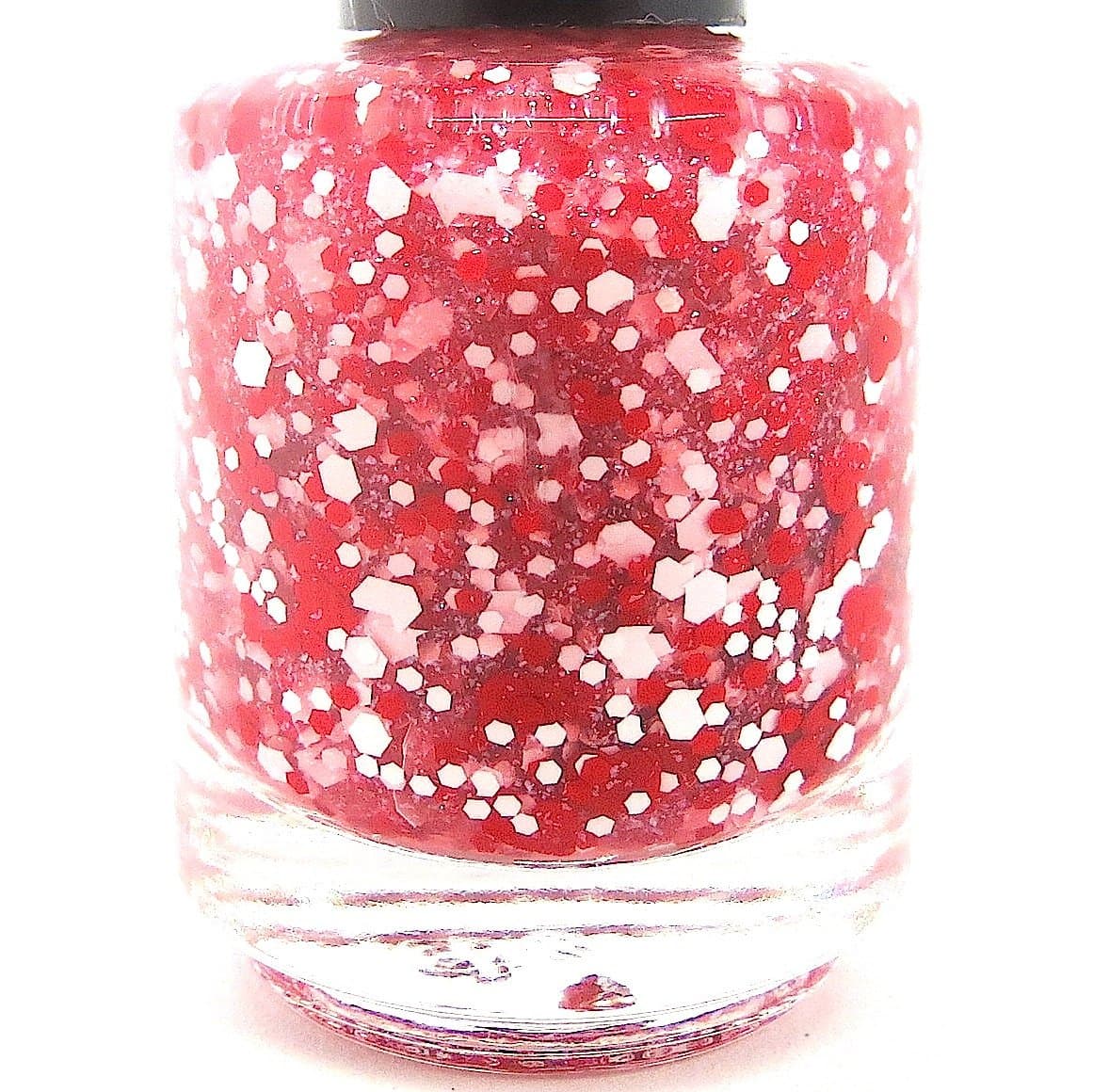 Sugar Kisses Nail Polish - Red White Glitter Nail Polish by Rainbow Polish